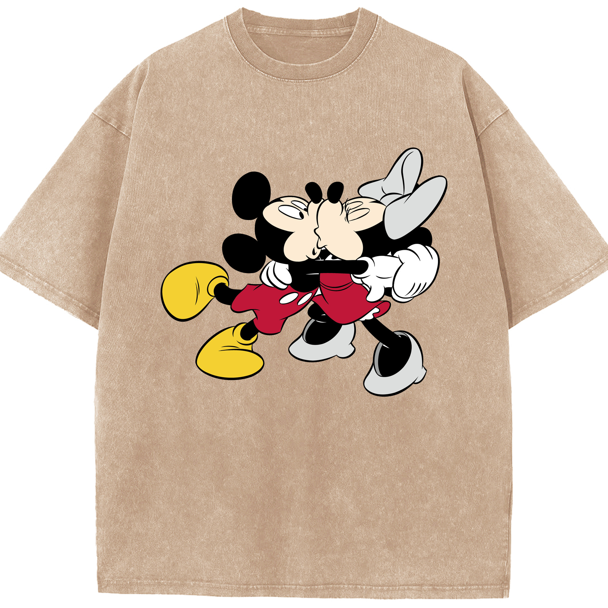 （画像用） ミッキーマウス Mickey Mouse 綿100% ヴィンテージ風 半袖Tシャツ（フロントプリント）