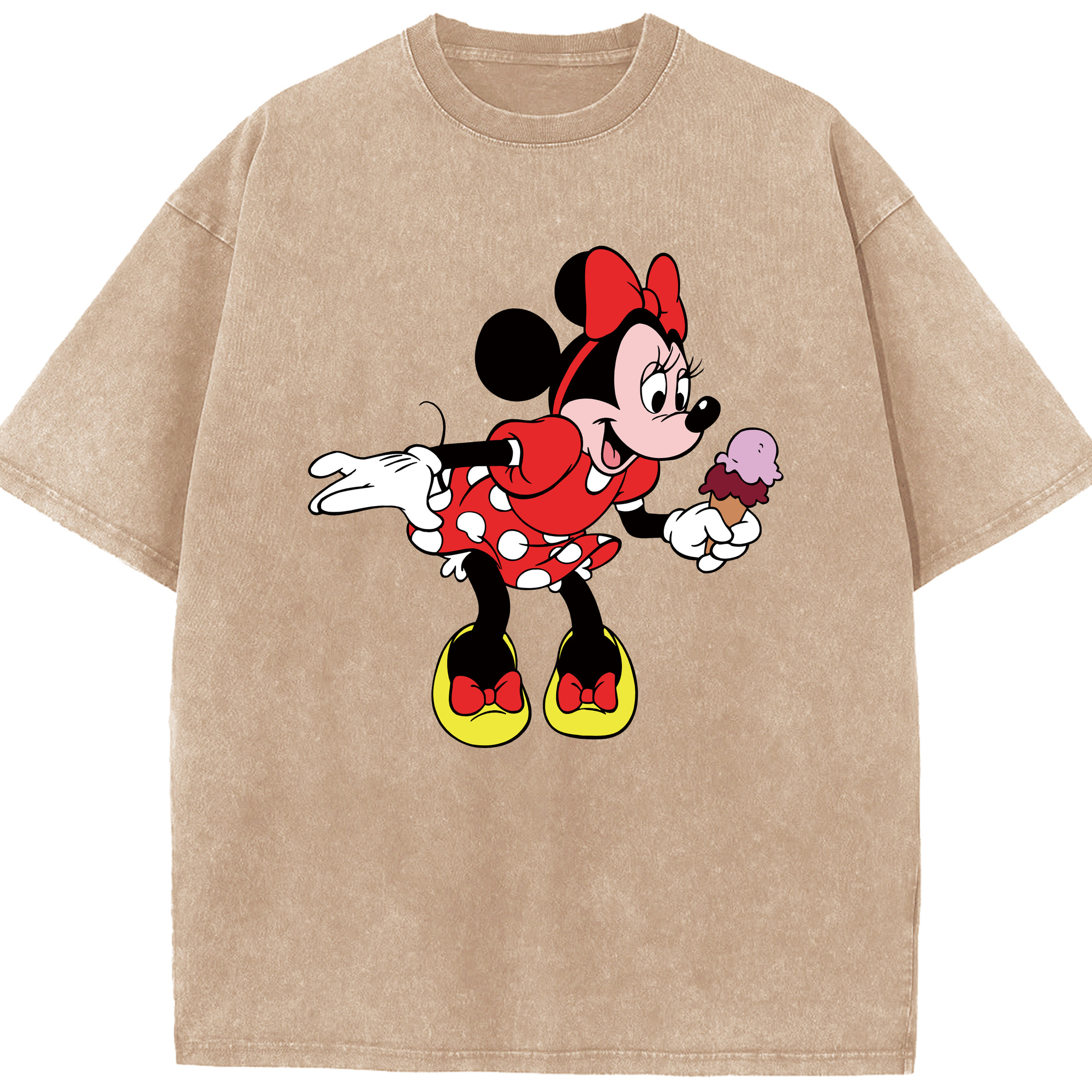 （画像用） ミッキーマウス Mickey Mouse 綿100% ヴィンテージ風 半袖Tシャツ（フロントプリント）