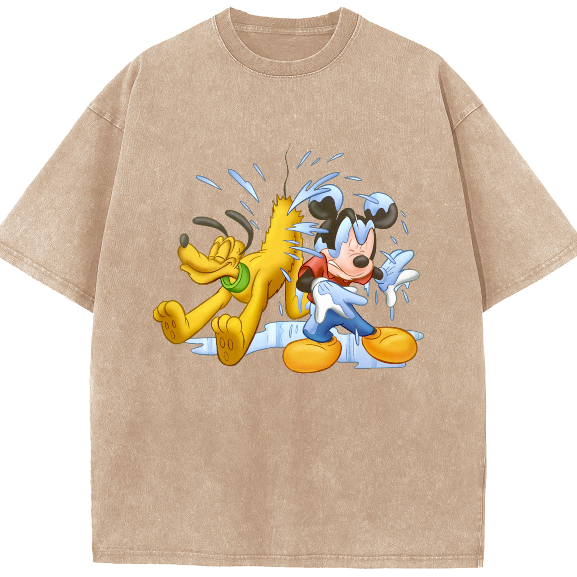 （画像用） ミッキーマウス Mickey Mouse 綿100% ヴィンテージ風 半袖Tシャツ（フロントプリント）