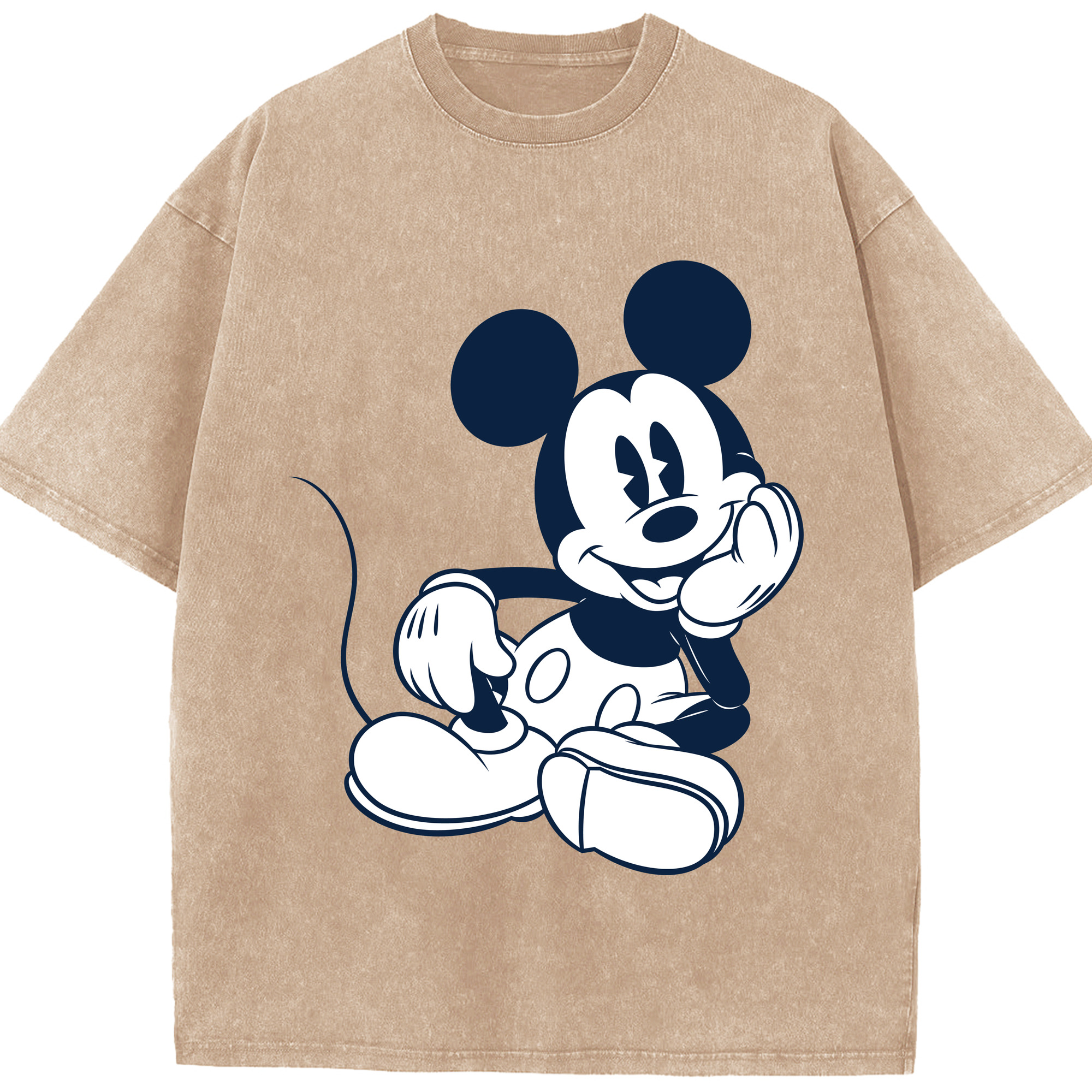 （画像用） ミッキーマウス Mickey Mouse 綿100% ヴィンテージ風 半袖Tシャツ（フロントプリント）