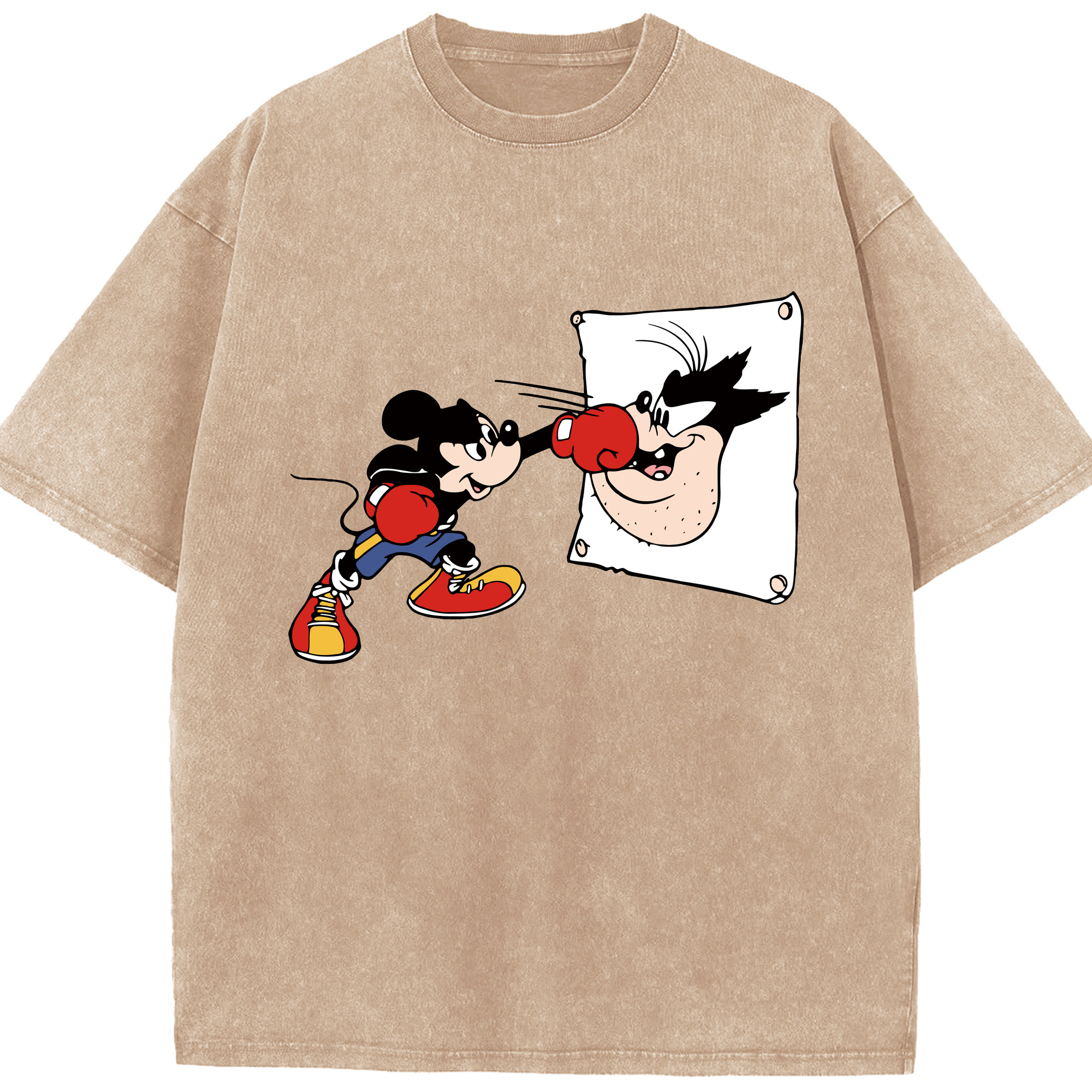 （画像用） ミッキーマウス Mickey Mouse 綿100% ヴィンテージ風 半袖Tシャツ（フロントプリント）