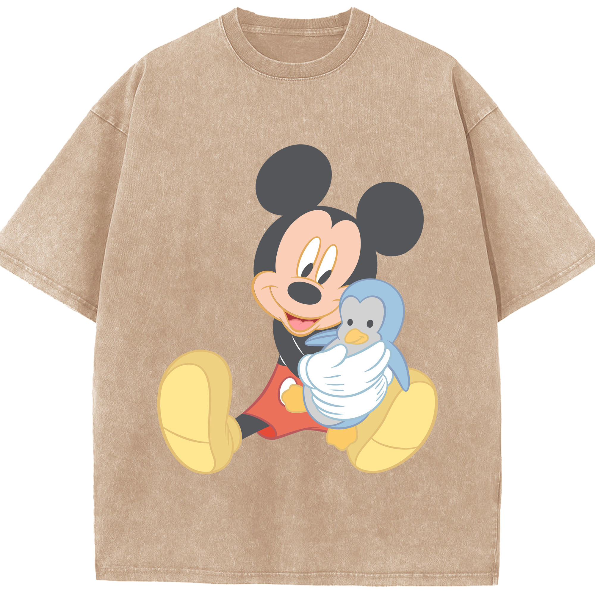 （画像用） ミッキーマウス Mickey Mouse 綿100% ヴィンテージ風 半袖Tシャツ（フロントプリント）