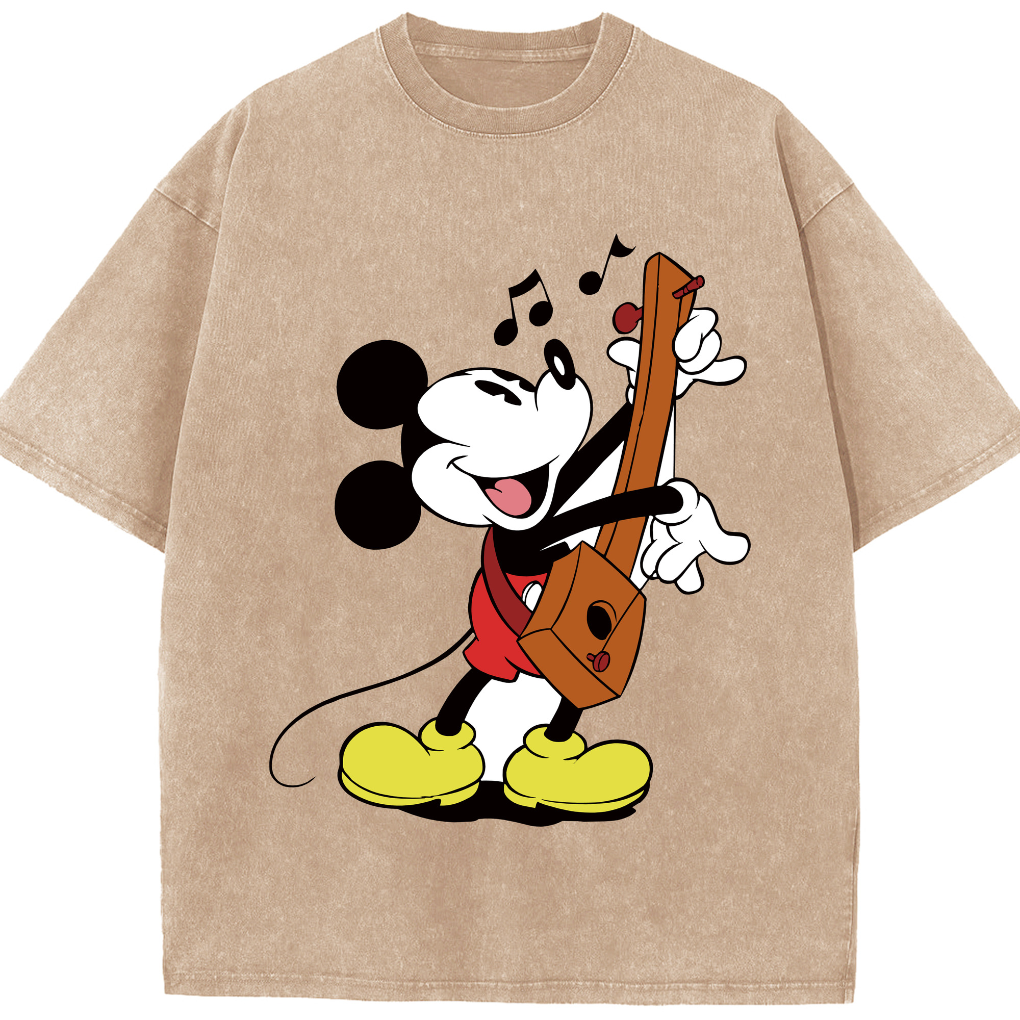 （画像用） ミッキーマウス Mickey Mouse 綿100% ヴィンテージ風 半袖Tシャツ（フロントプリント）