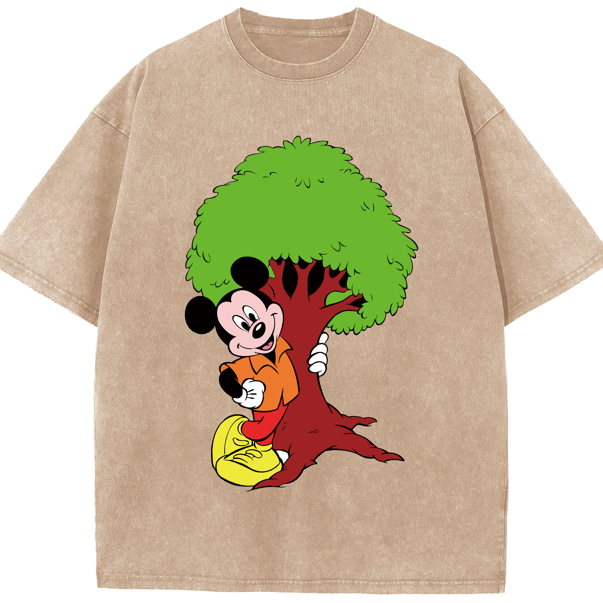 （画像用） ミッキーマウス Mickey Mouse 綿100% ヴィンテージ風 半袖Tシャツ（フロントプリント）