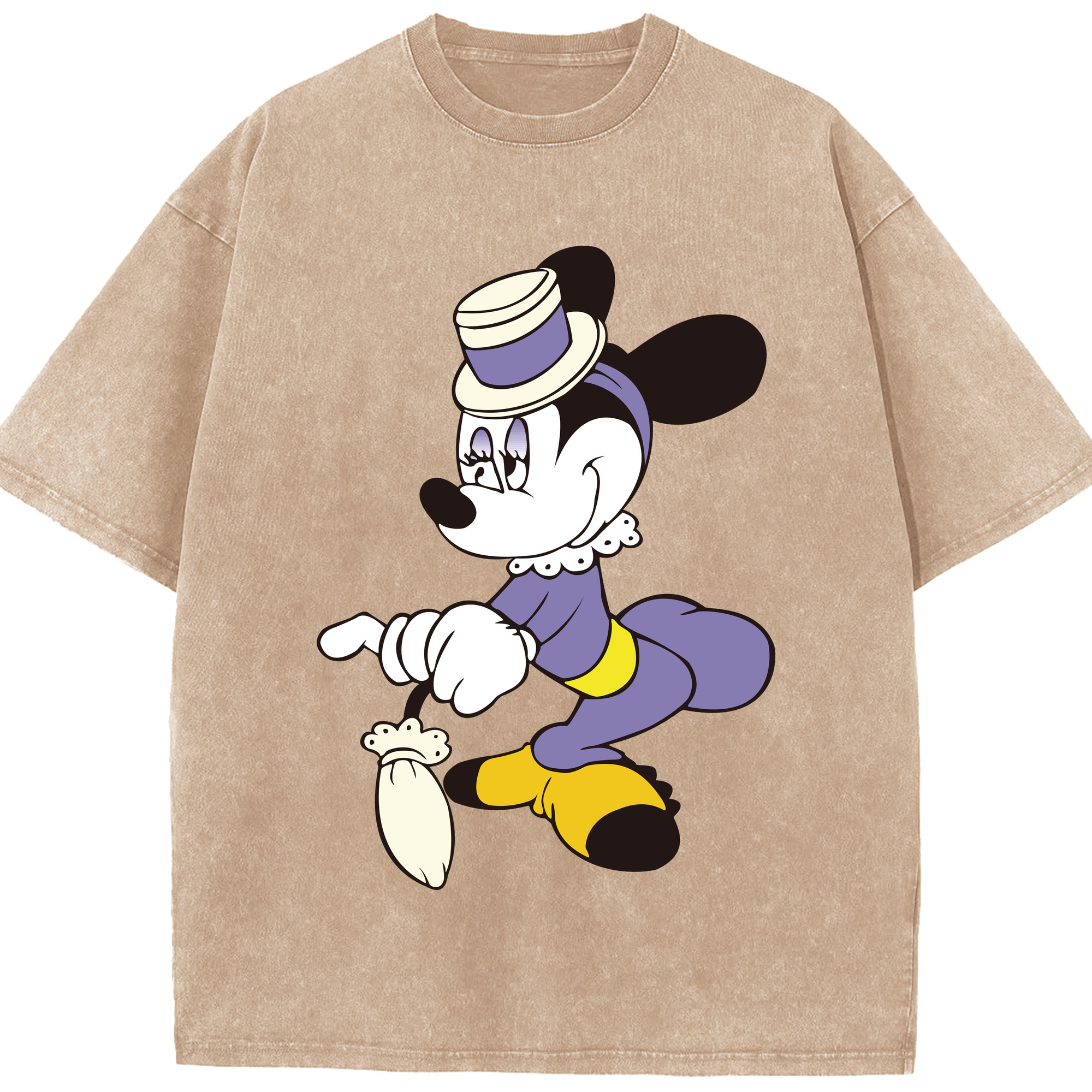 （画像用） ミッキーマウス Mickey Mouse 綿100% ヴィンテージ風 半袖Tシャツ（フロントプリント）