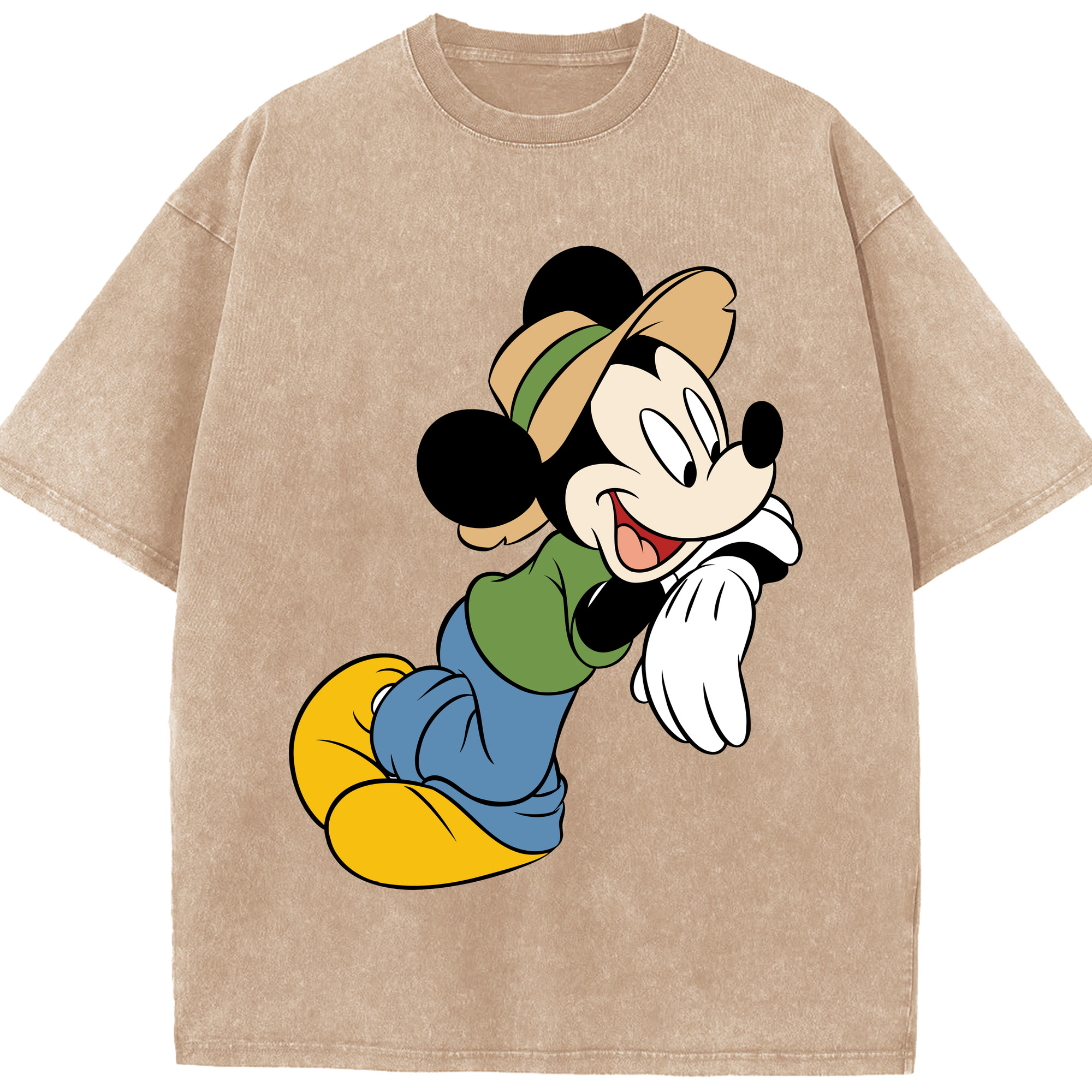 （画像用） ミッキーマウス Mickey Mouse 綿100% ヴィンテージ風 半袖Tシャツ（フロントプリント）