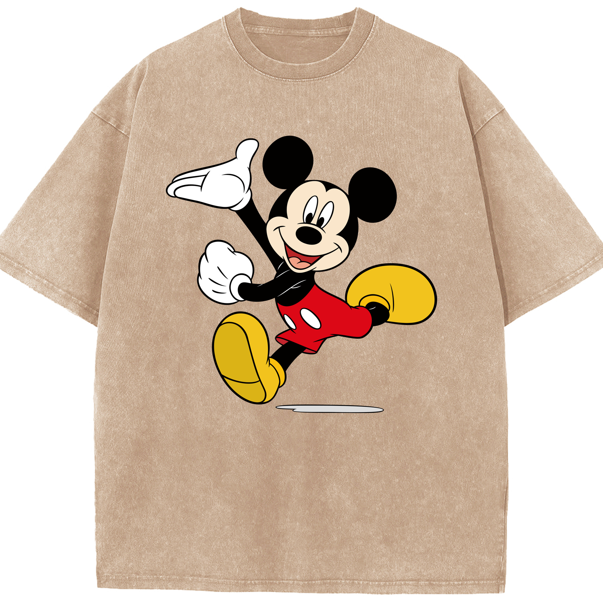 （画像用） ミッキーマウス Mickey Mouse 綿100% ヴィンテージ風 半袖Tシャツ（フロントプリント）