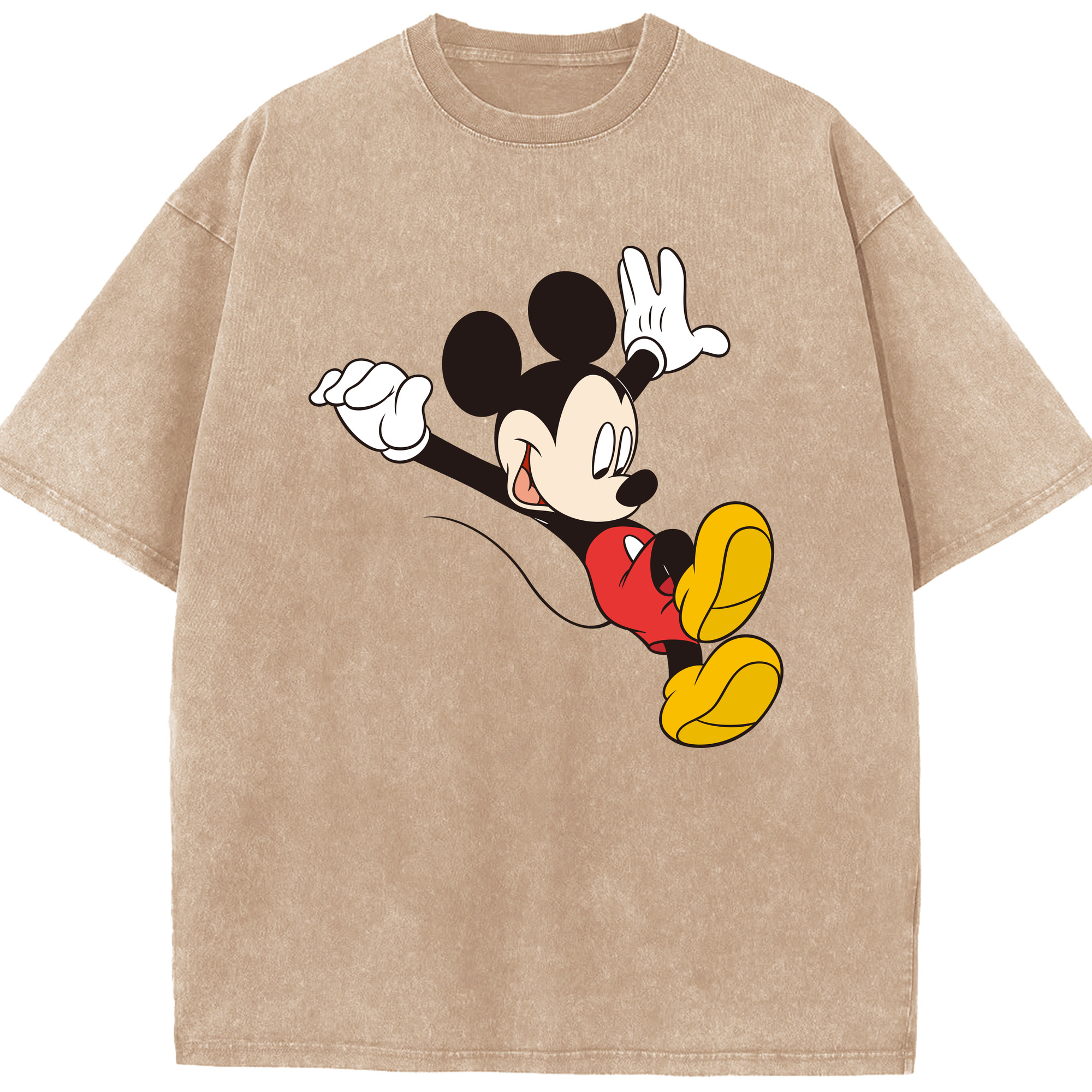 （画像用） ミッキーマウス Mickey Mouse 綿100% ヴィンテージ風 半袖Tシャツ（フロントプリント）