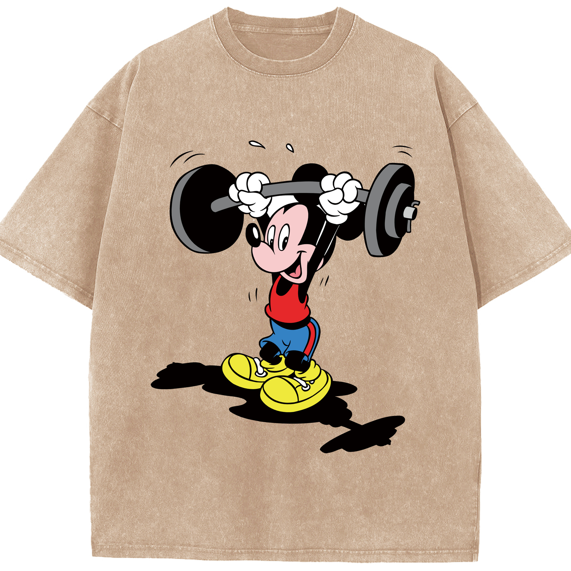 （画像用） ミッキーマウス Mickey Mouse 綿100% ヴィンテージ風 半袖Tシャツ（フロントプリント）