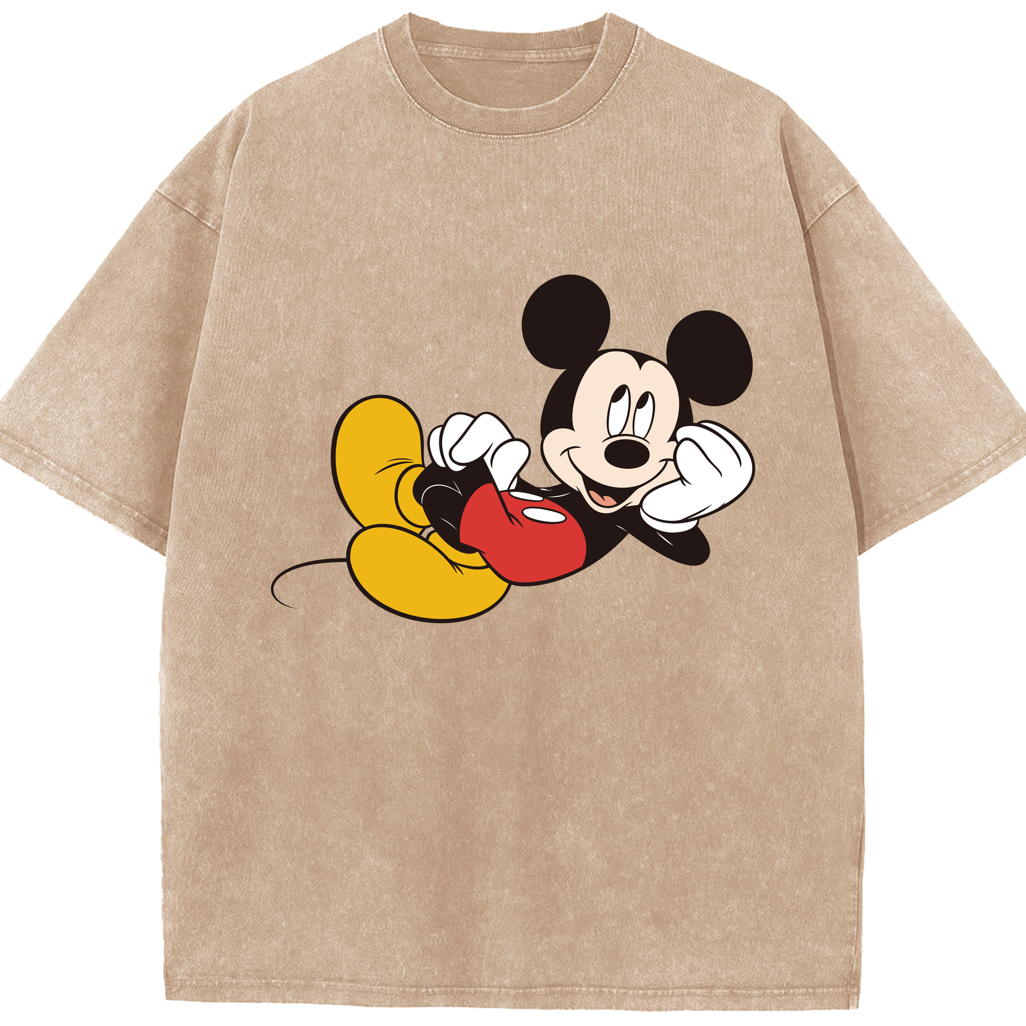 （画像用） ミッキーマウス Mickey Mouse 綿100% ヴィンテージ風 半袖Tシャツ（フロントプリント）