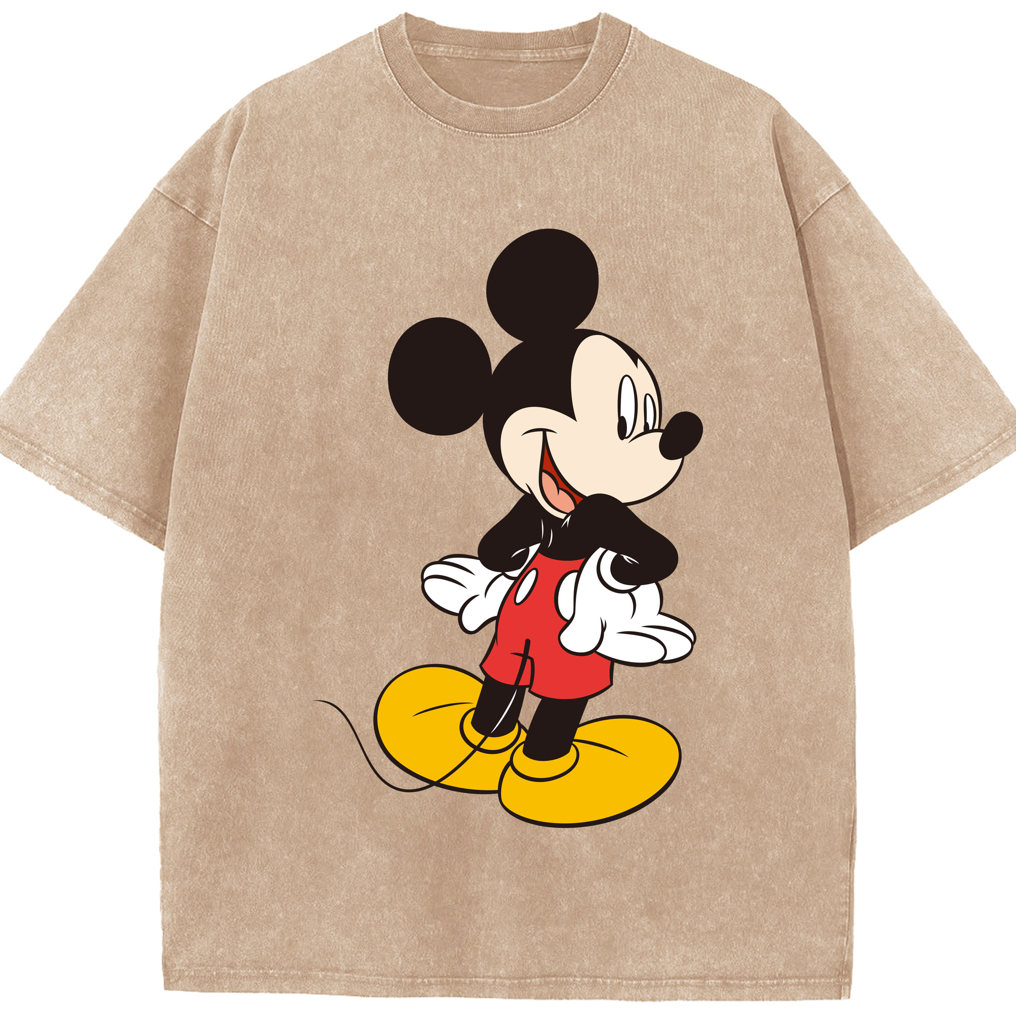 （画像用） ミッキーマウス Mickey Mouse 綿100% ヴィンテージ風 半袖Tシャツ（フロントプリント）