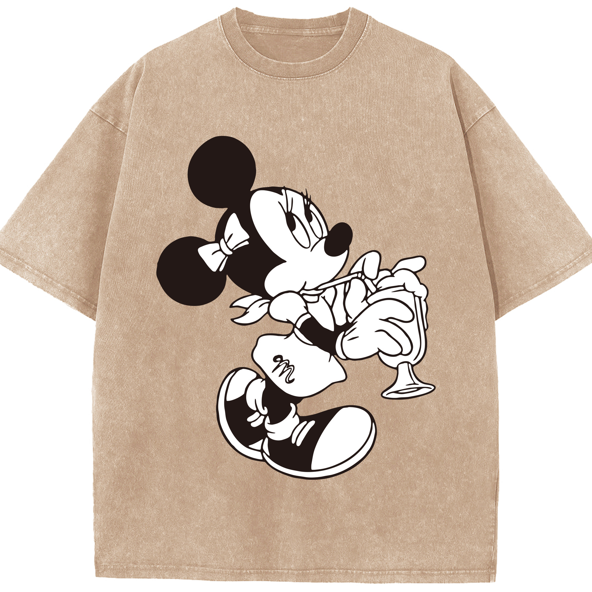 （画像用） ミッキーマウス Mickey Mouse 綿100% ヴィンテージ風 半袖Tシャツ（フロントプリント）