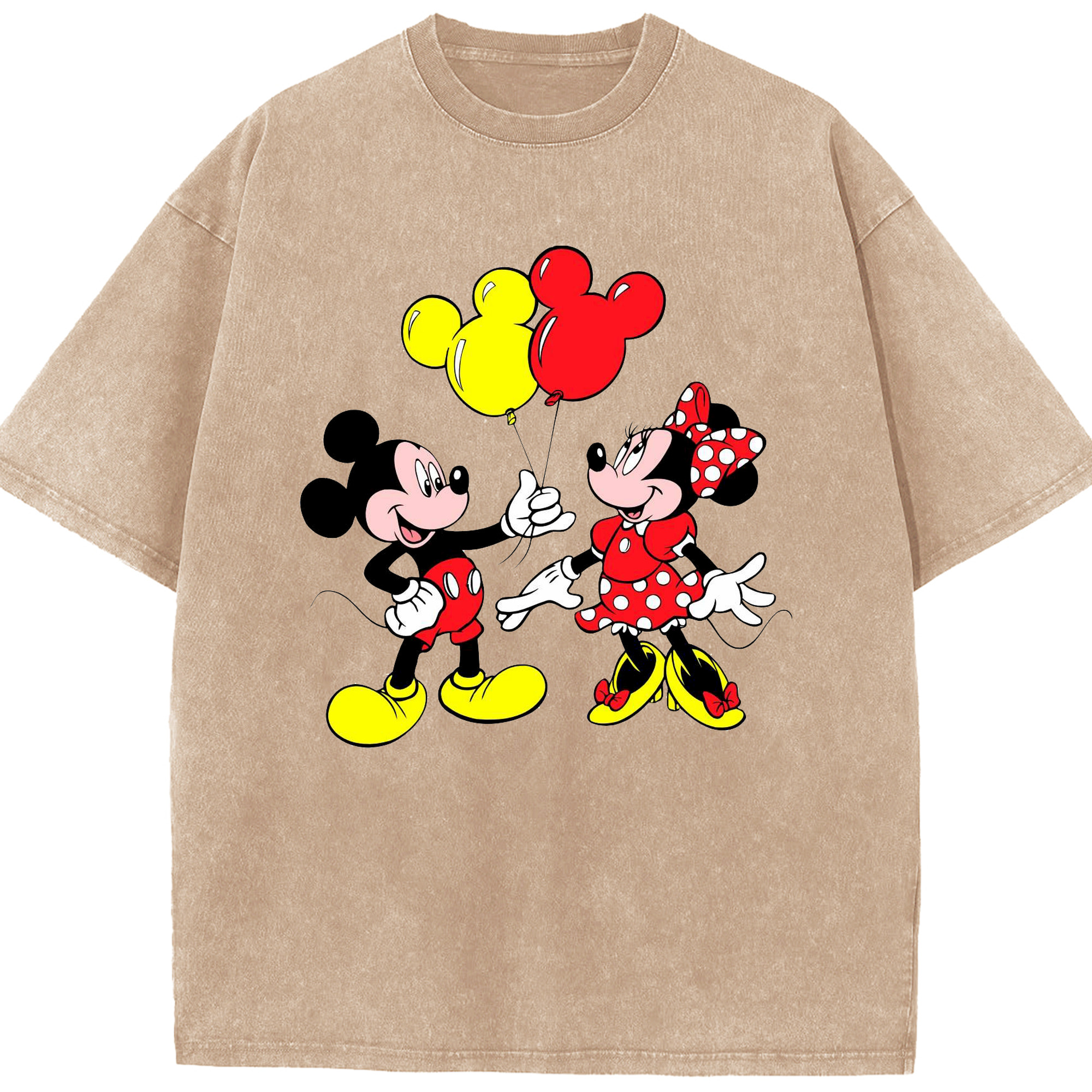 （画像用） ミッキーマウス Mickey Mouse 綿100% ヴィンテージ風 半袖Tシャツ（フロントプリント）