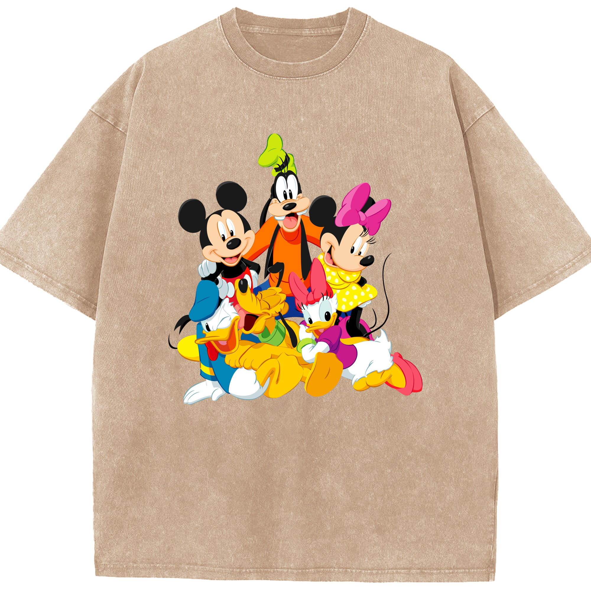 （画像用） ミッキーマウス Mickey Mouse 綿100% ヴィンテージ風 半袖Tシャツ（フロントプリント）