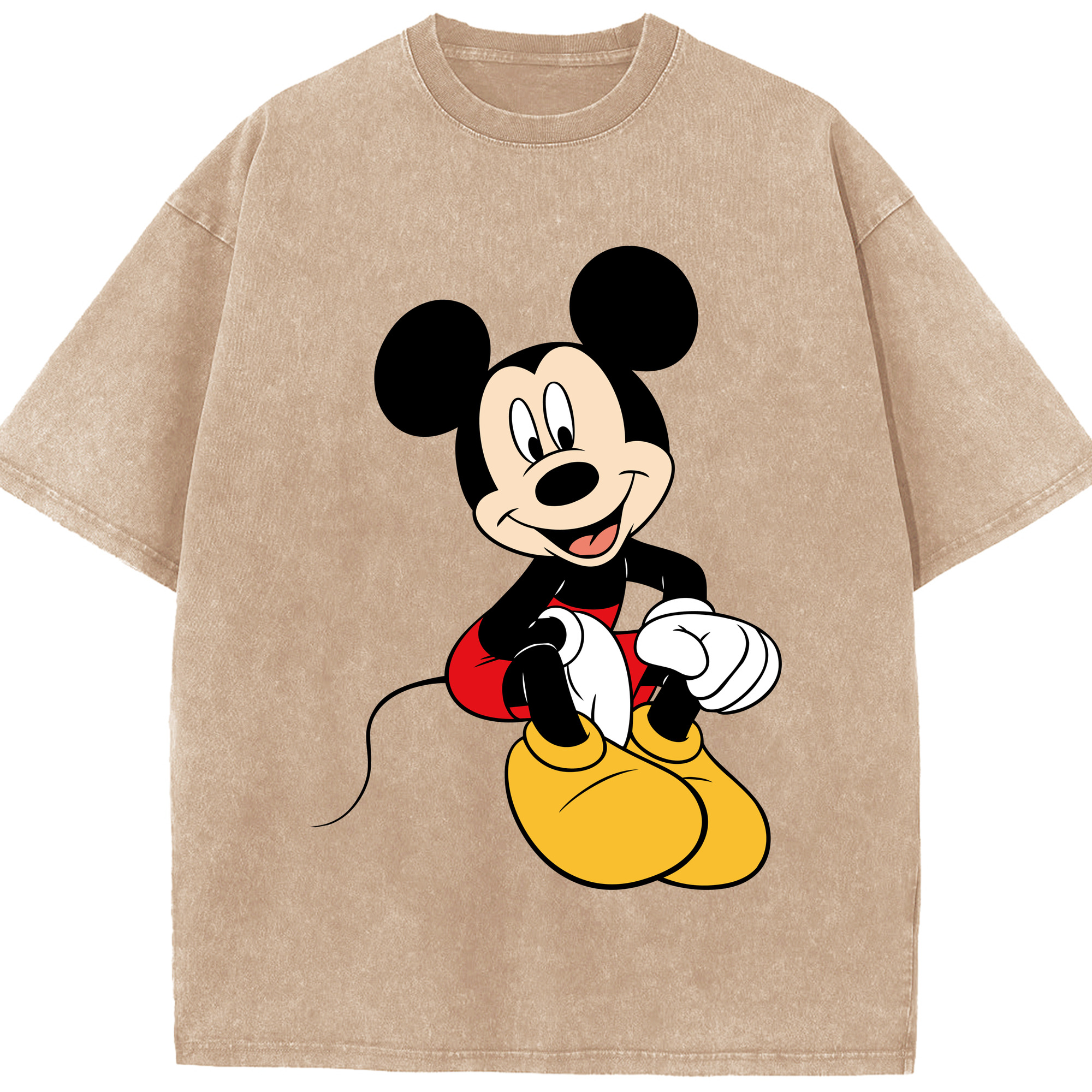 （画像用） ミッキーマウス Mickey Mouse 綿100% ヴィンテージ風 半袖Tシャツ（フロントプリント）