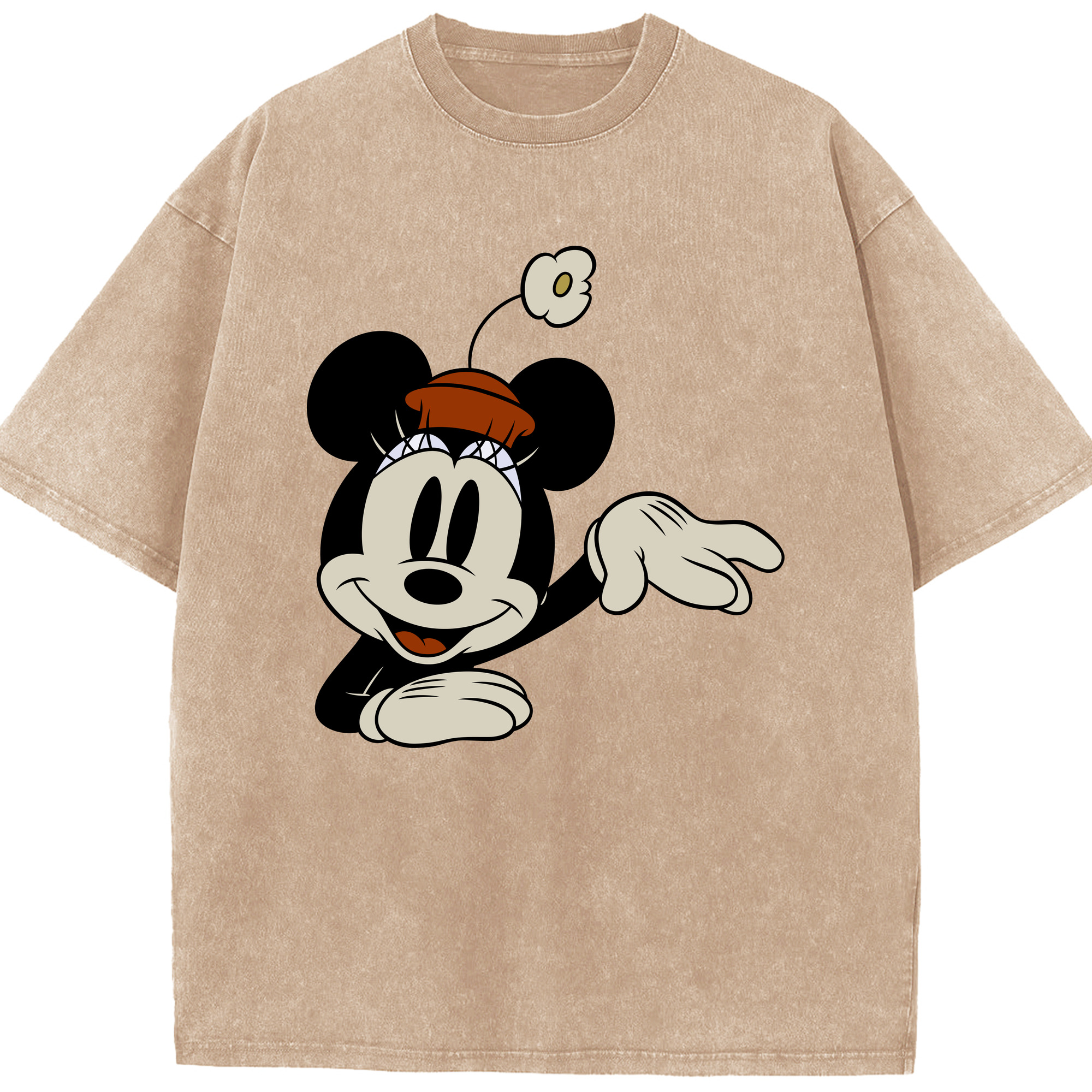（画像用） ミッキーマウス Mickey Mouse 綿100% ヴィンテージ風 半袖Tシャツ（フロントプリント）