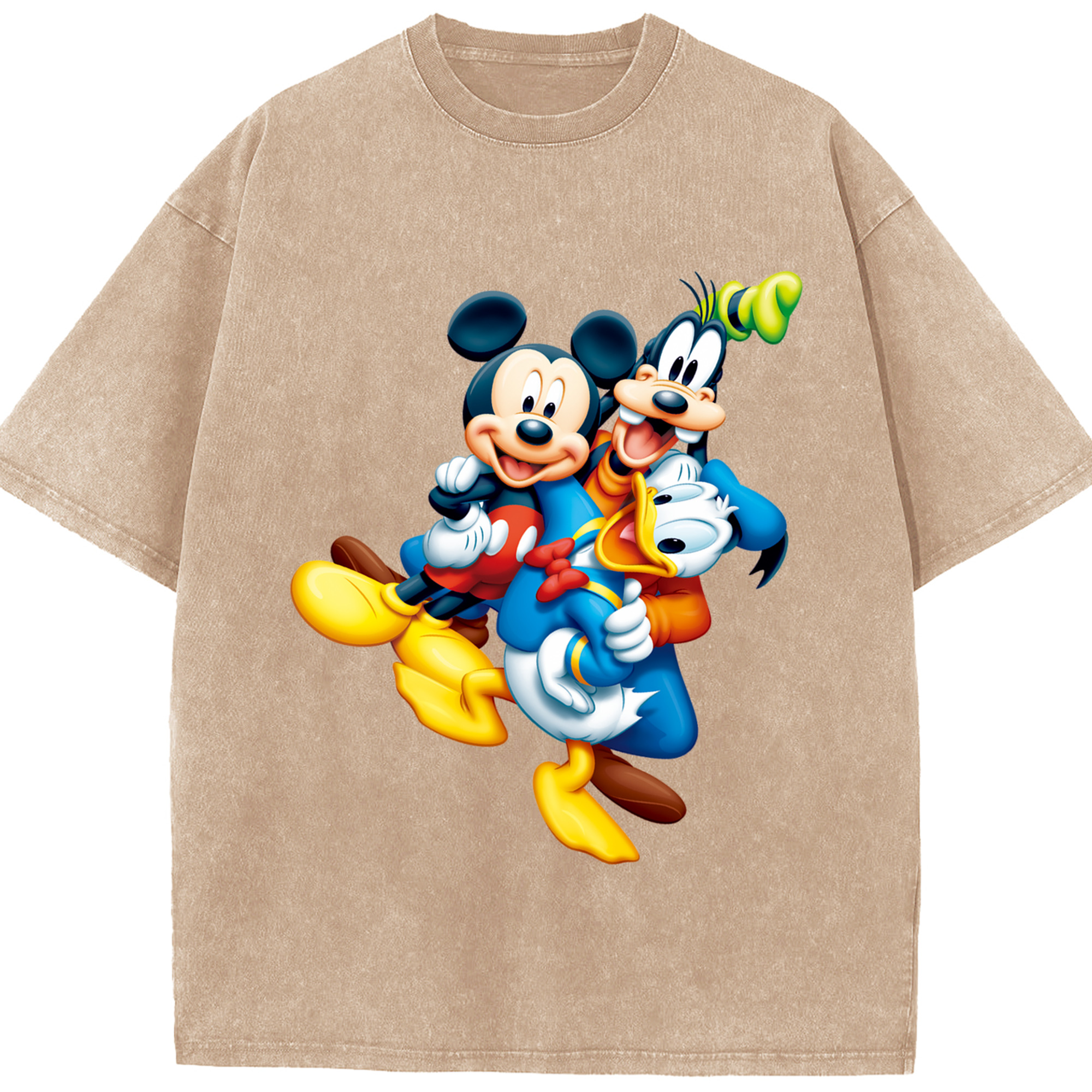 （画像用） ミッキーマウス Mickey Mouse 綿100% ヴィンテージ風 半袖Tシャツ（フロントプリント）