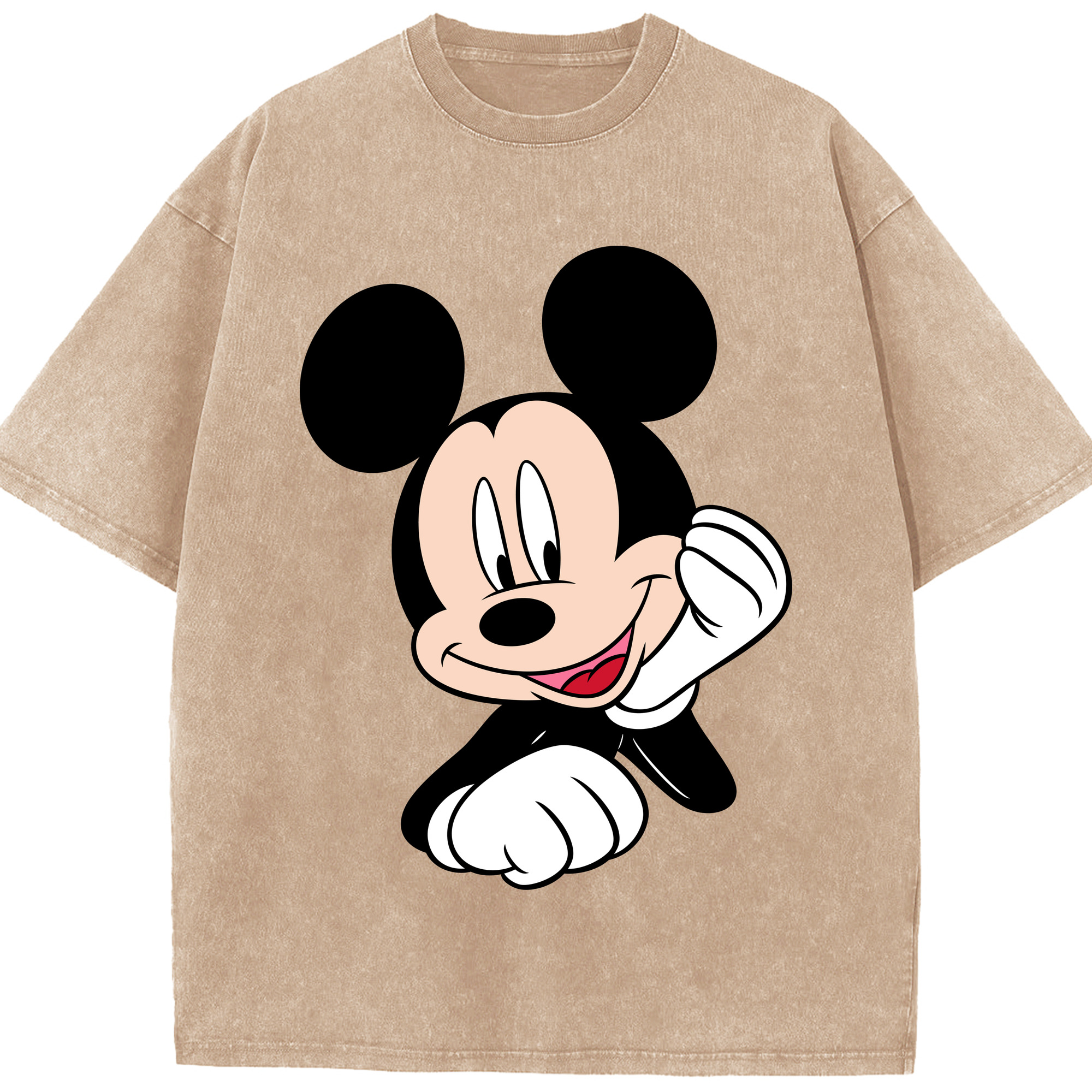 （画像用） ミッキーマウス Mickey Mouse 綿100% ヴィンテージ風 半袖Tシャツ（フロントプリント）