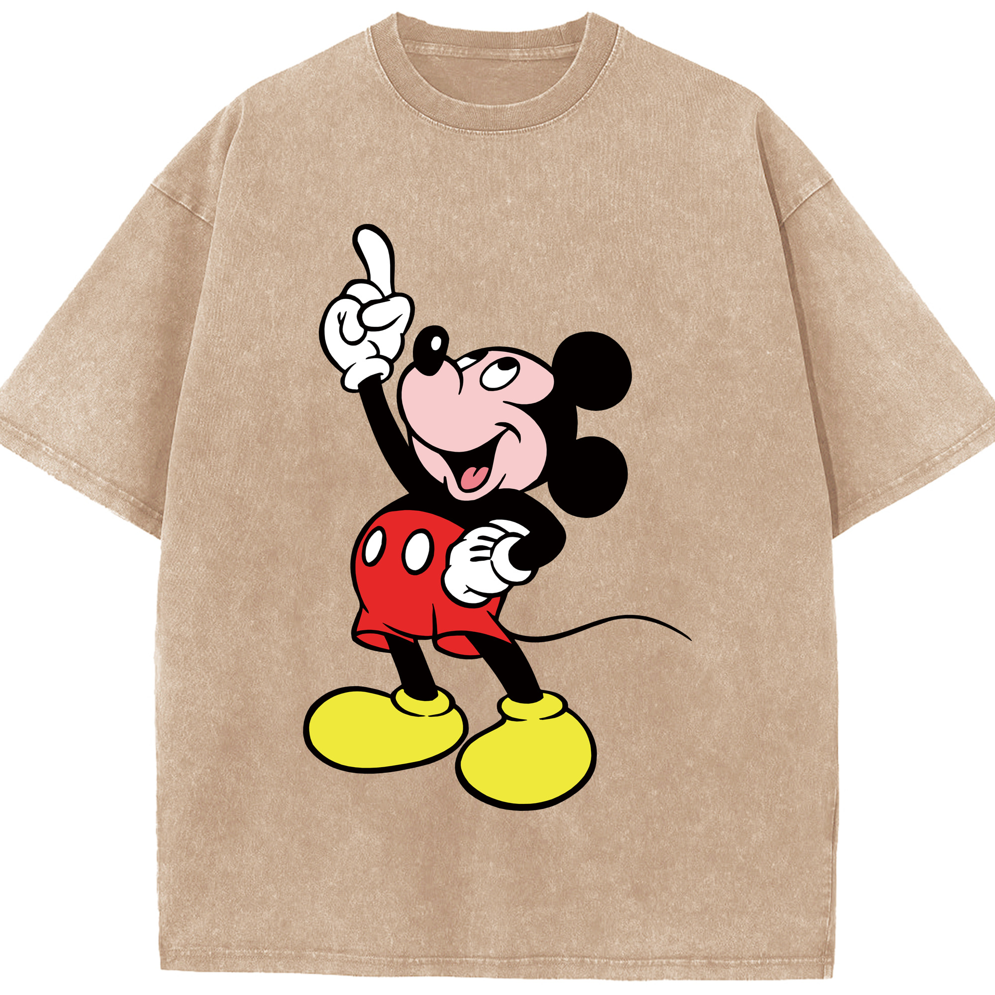 （画像用） ミッキーマウス Mickey Mouse 綿100% ヴィンテージ風 半袖Tシャツ（フロントプリント）