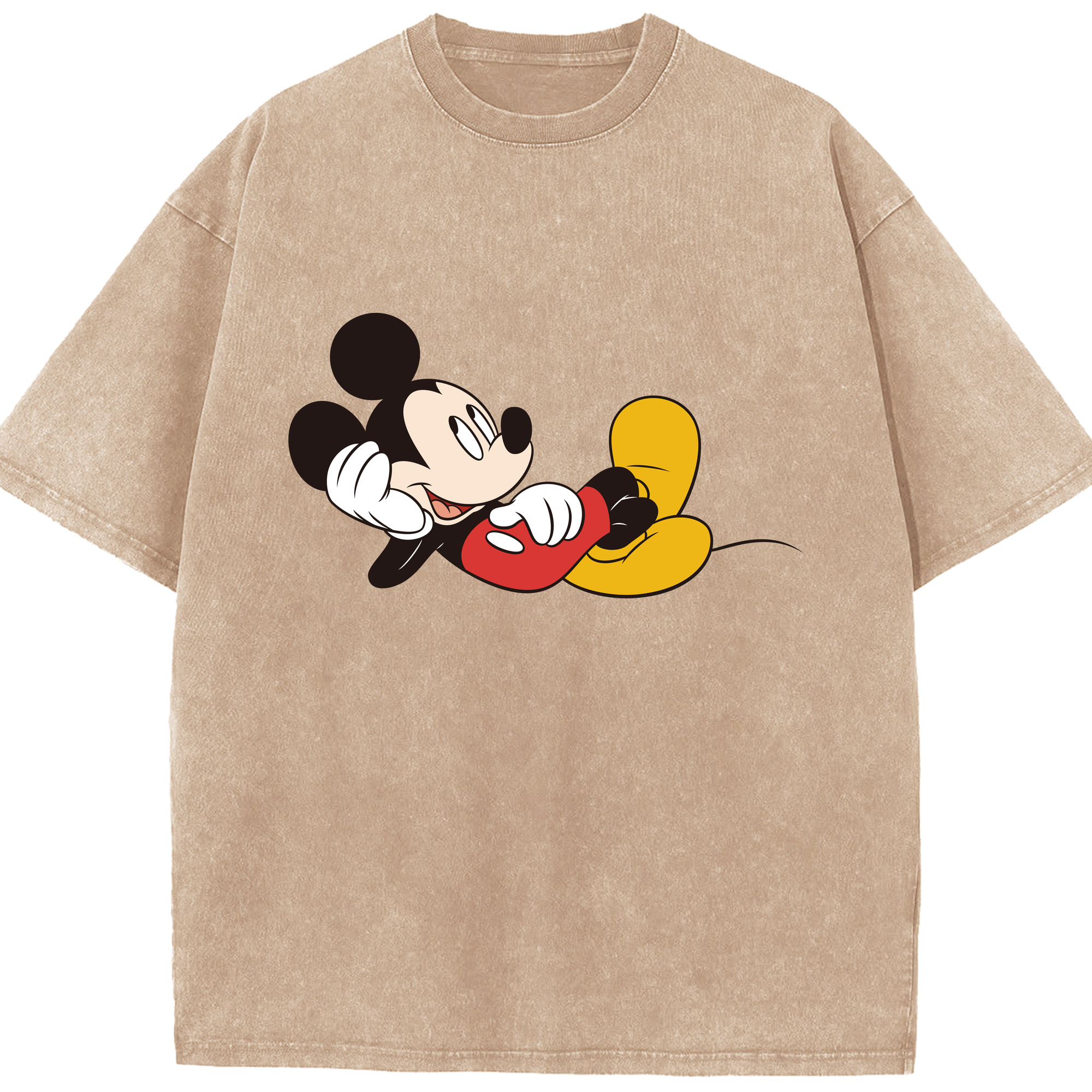 （画像用） ミッキーマウス Mickey Mouse 綿100% ヴィンテージ風 半袖Tシャツ（フロントプリント）