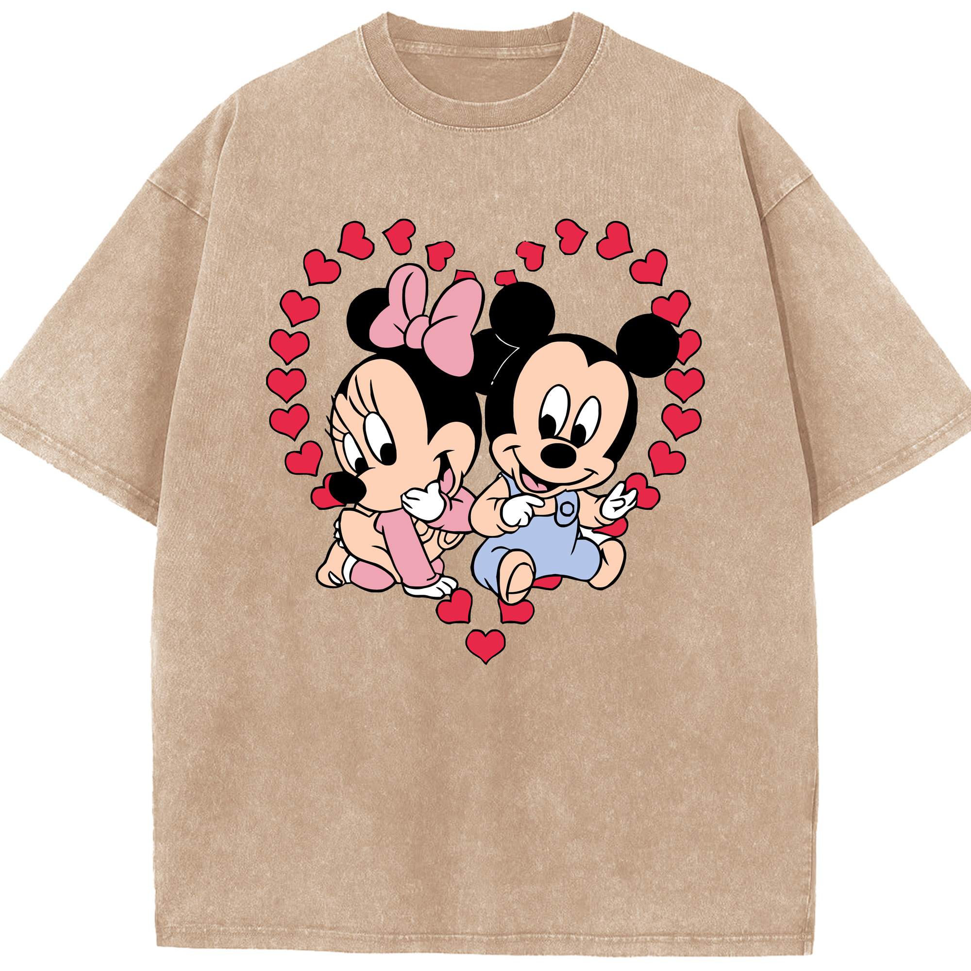 （画像用） ミッキーマウス Mickey Mouse 綿100% ヴィンテージ風 半袖Tシャツ（フロントプリント）