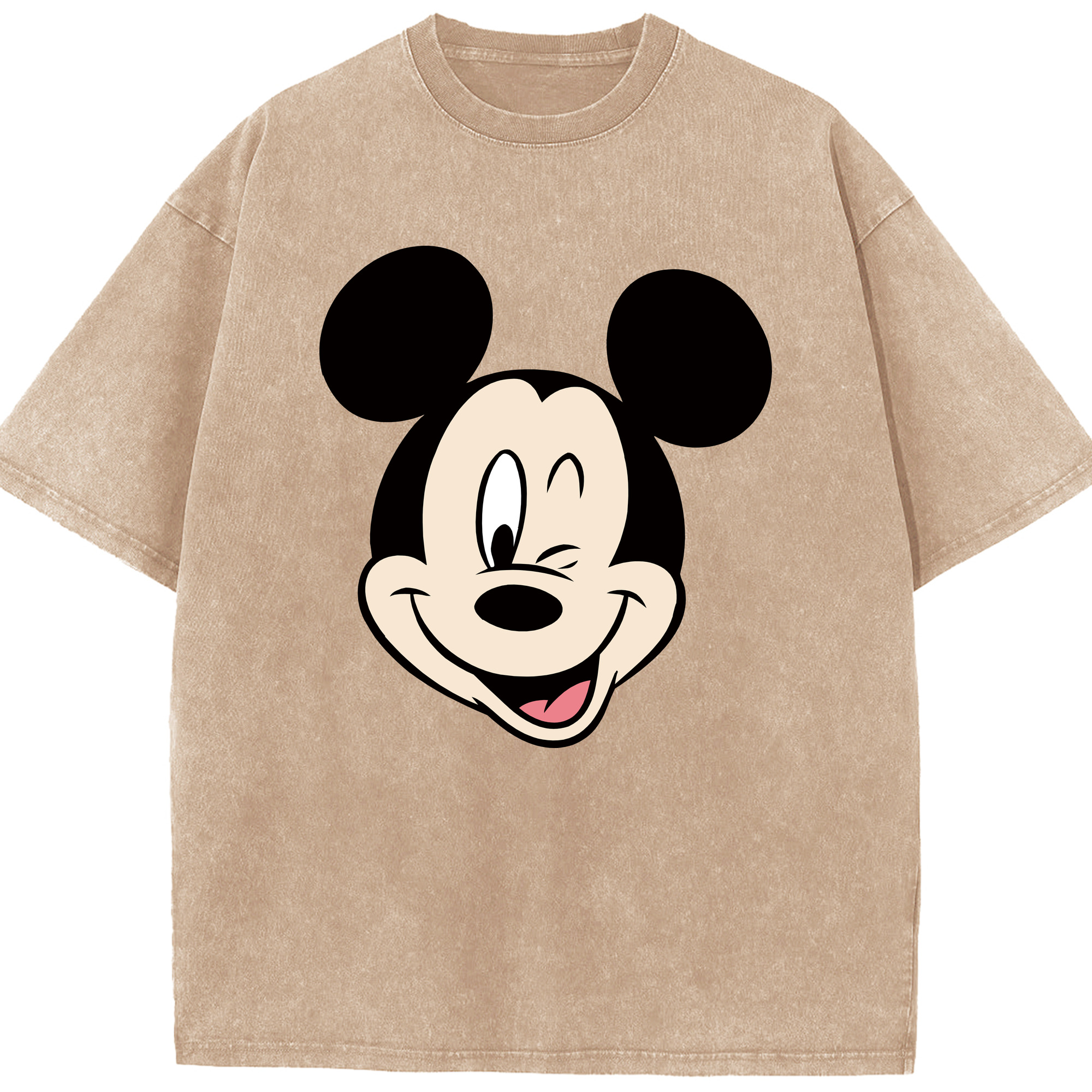 （画像用） ミッキーマウス Mickey Mouse 綿100% ヴィンテージ風 半袖Tシャツ（フロントプリント）