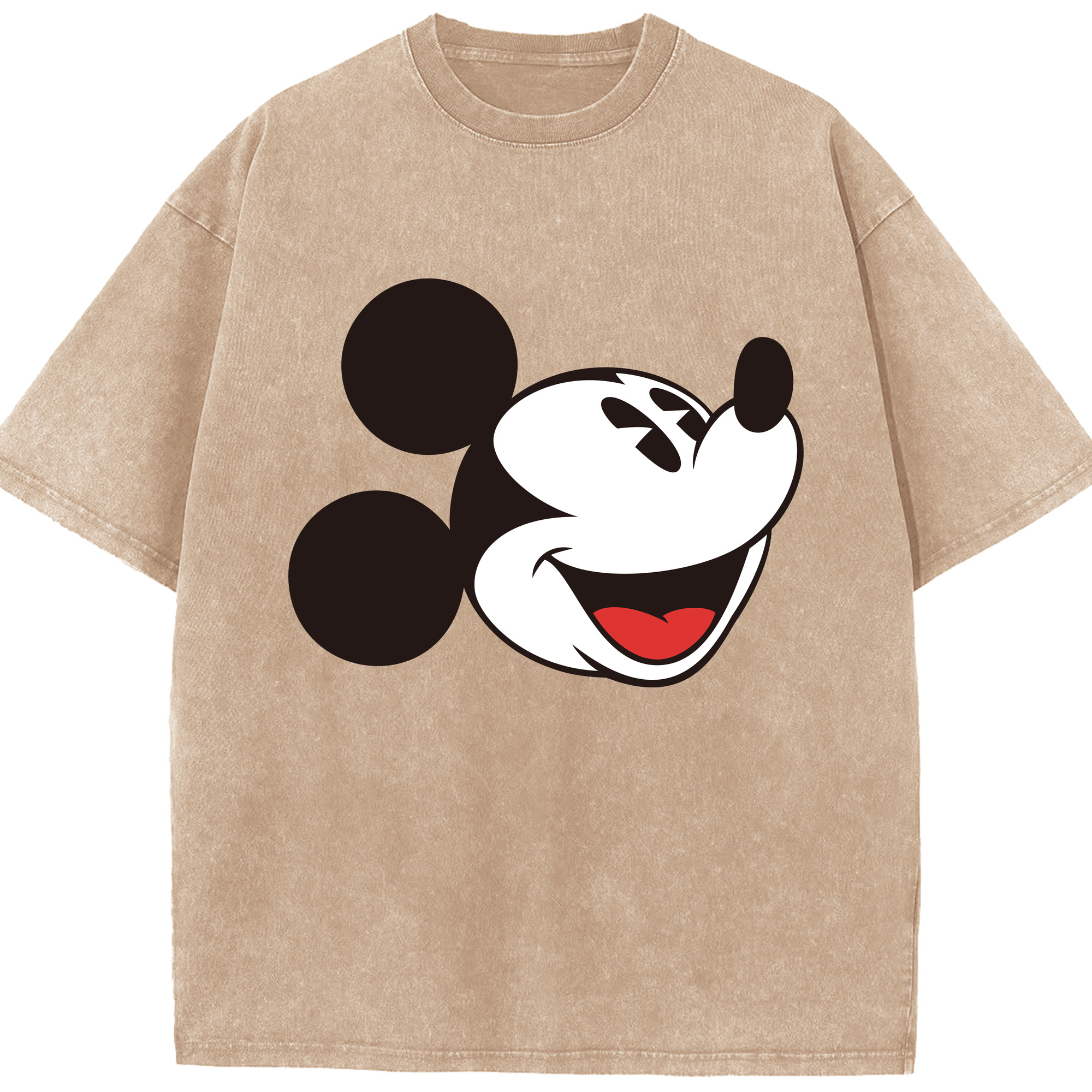 （画像用） ミッキーマウス Mickey Mouse 綿100% ヴィンテージ風 半袖Tシャツ（フロントプリント）