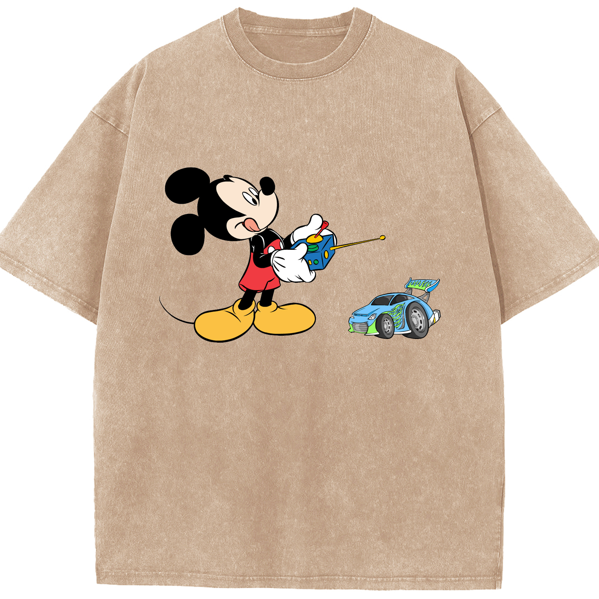 （画像用） ミッキーマウス Mickey Mouse 綿100% ヴィンテージ風 半袖Tシャツ（フロントプリント）