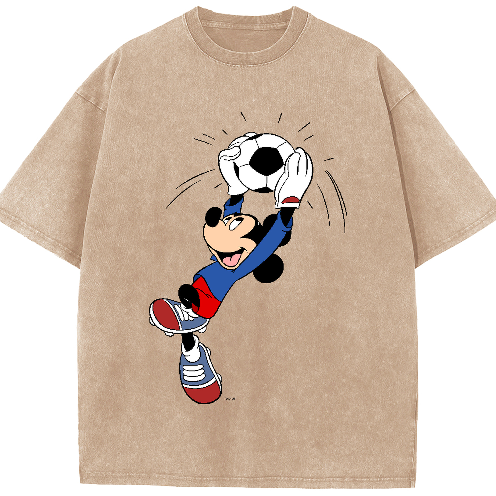 （画像用） ミッキーマウス Mickey Mouse 綿100% ヴィンテージ風 半袖Tシャツ（フロントプリント）