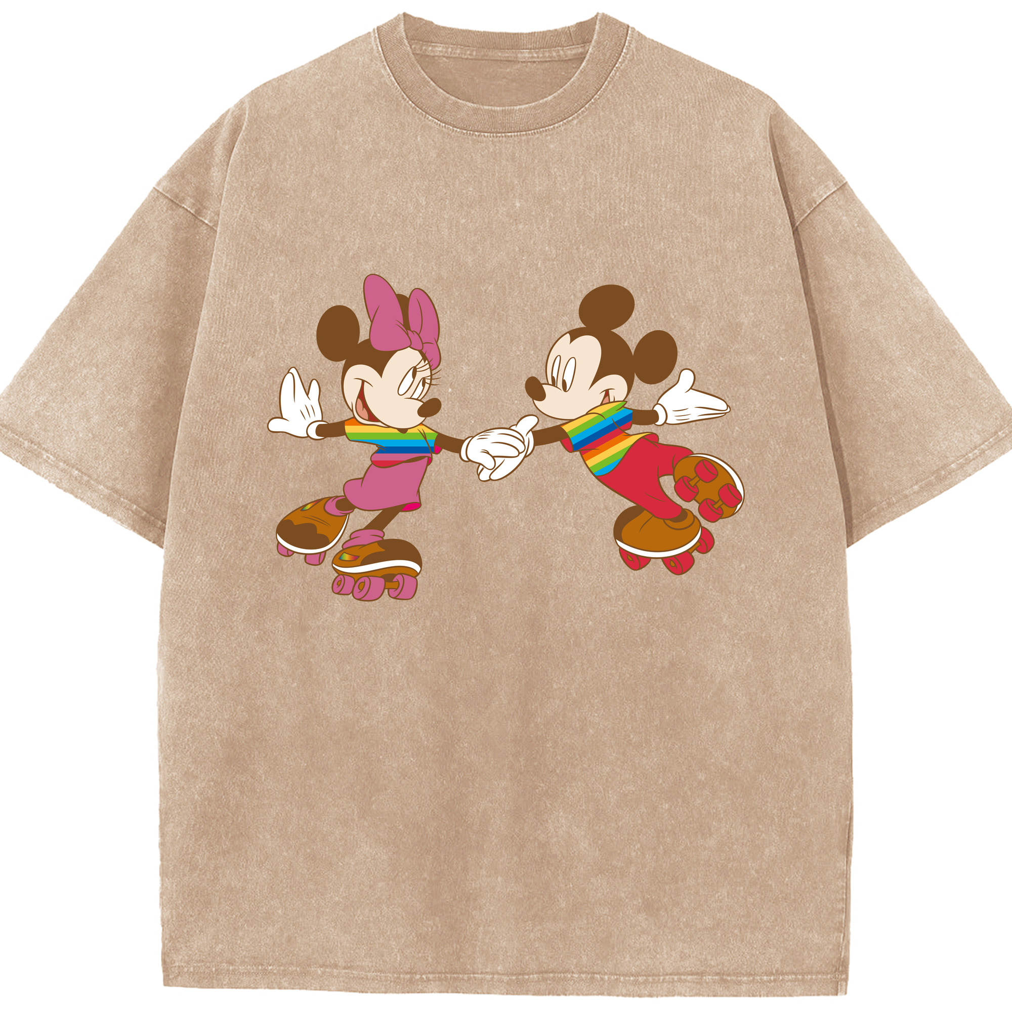 （画像用） ミッキーマウス Mickey Mouse 綿100% ヴィンテージ風 半袖Tシャツ（フロントプリント）