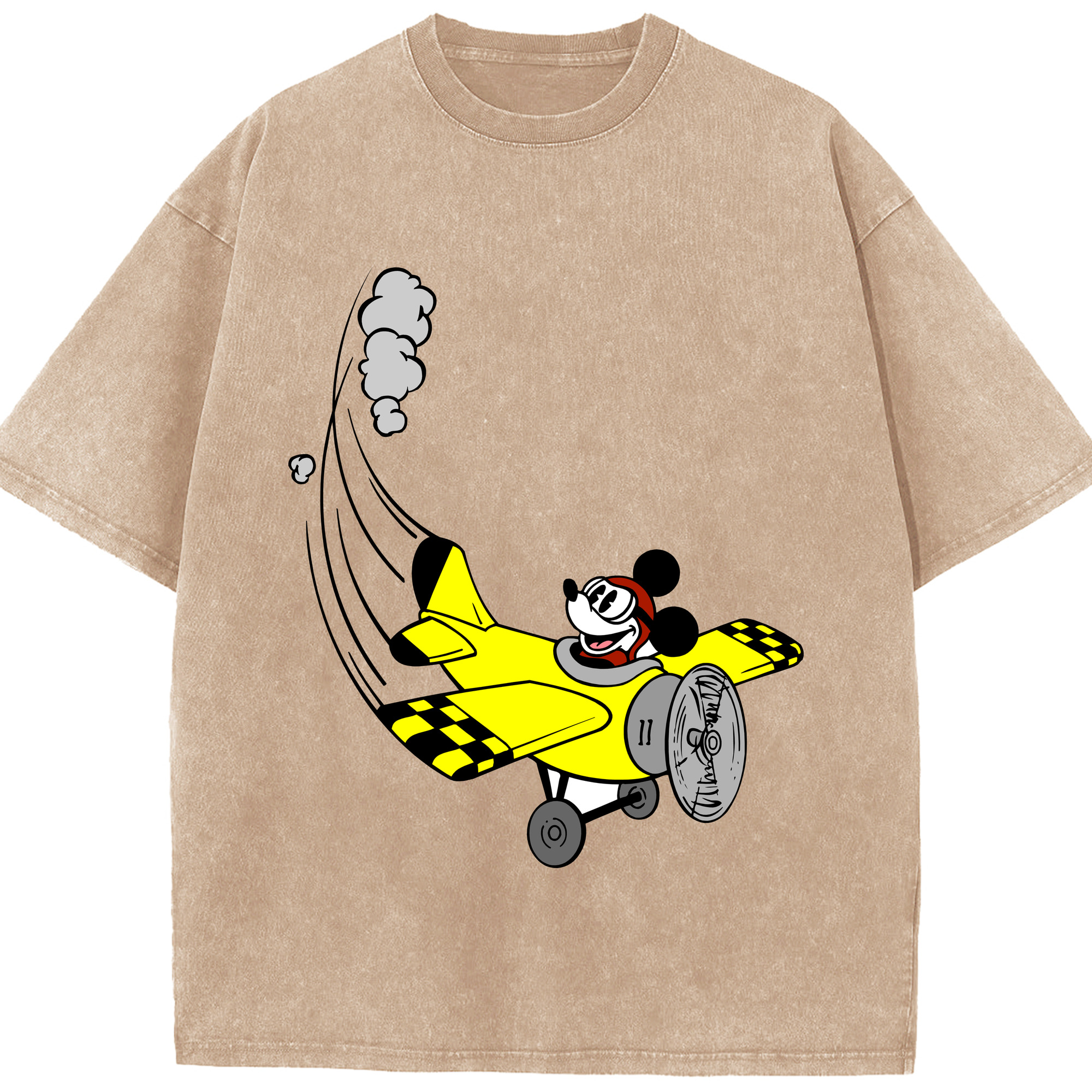 （画像用） ミッキーマウス Mickey Mouse 綿100% ヴィンテージ風 半袖Tシャツ（フロントプリント）
