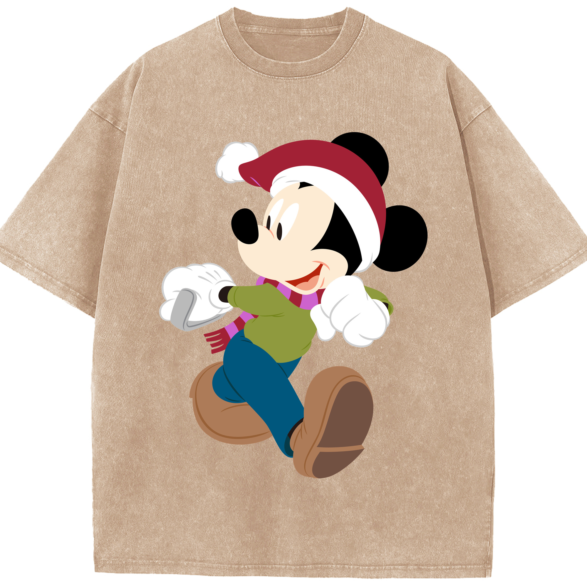 （画像用） ミッキーマウス Mickey Mouse 綿100% ヴィンテージ風 半袖Tシャツ（フロントプリント）