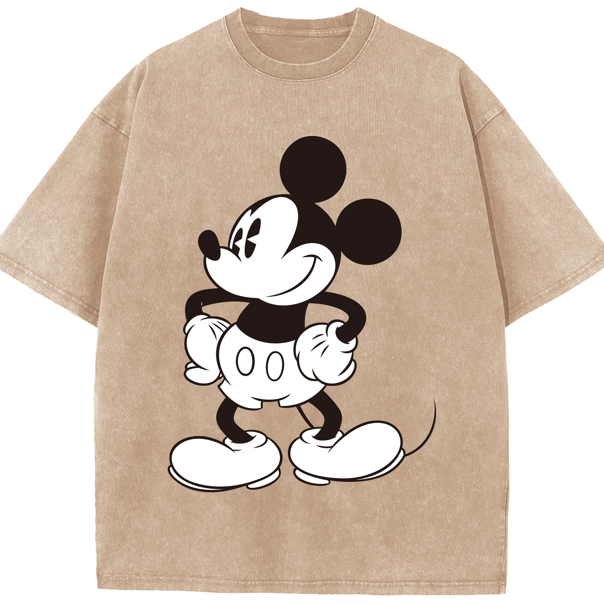 （画像用） ミッキーマウス Mickey Mouse 綿100% ヴィンテージ風 半袖Tシャツ（フロントプリント）