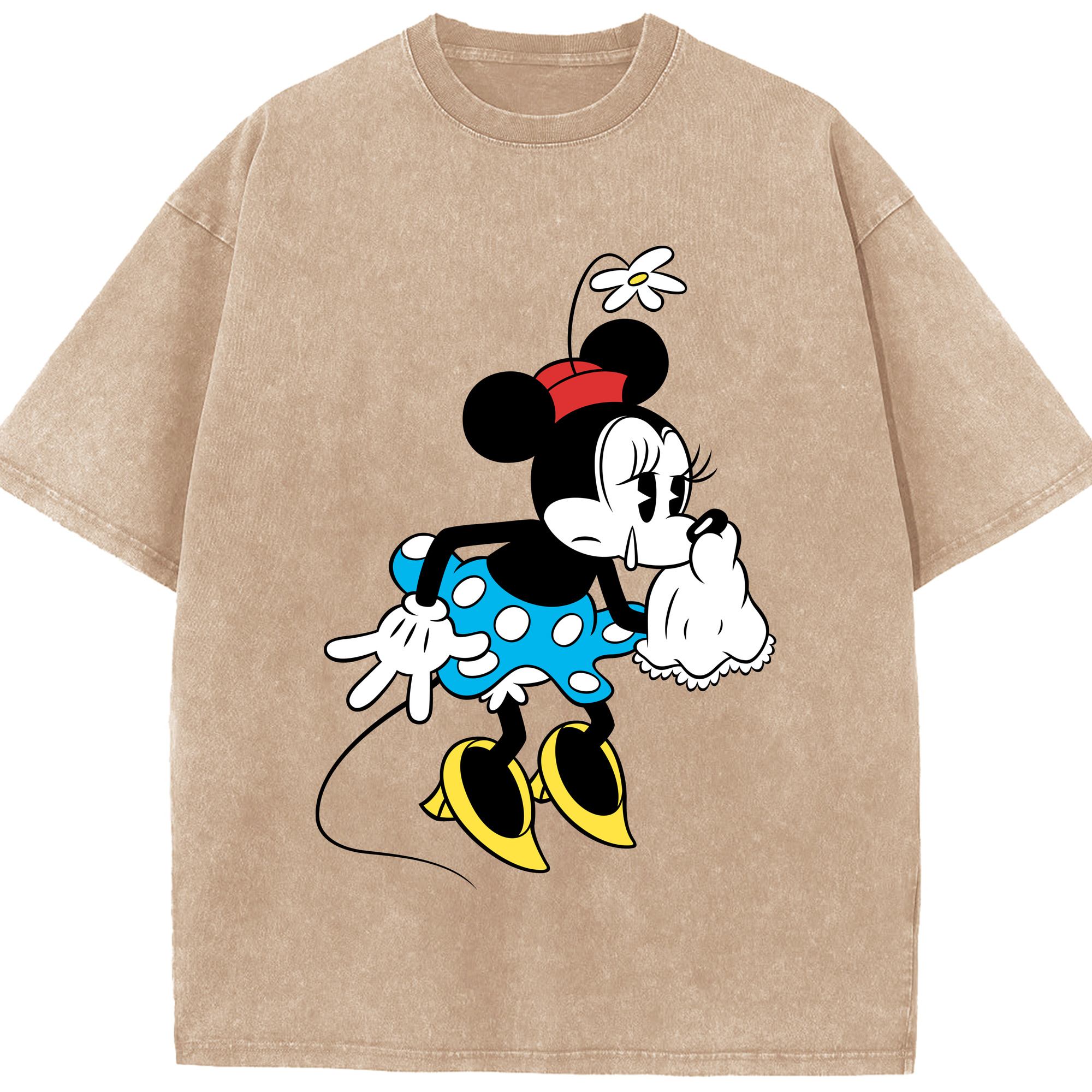 （画像用） ミッキーマウス Mickey Mouse 綿100% ヴィンテージ風 半袖Tシャツ（フロントプリント）
