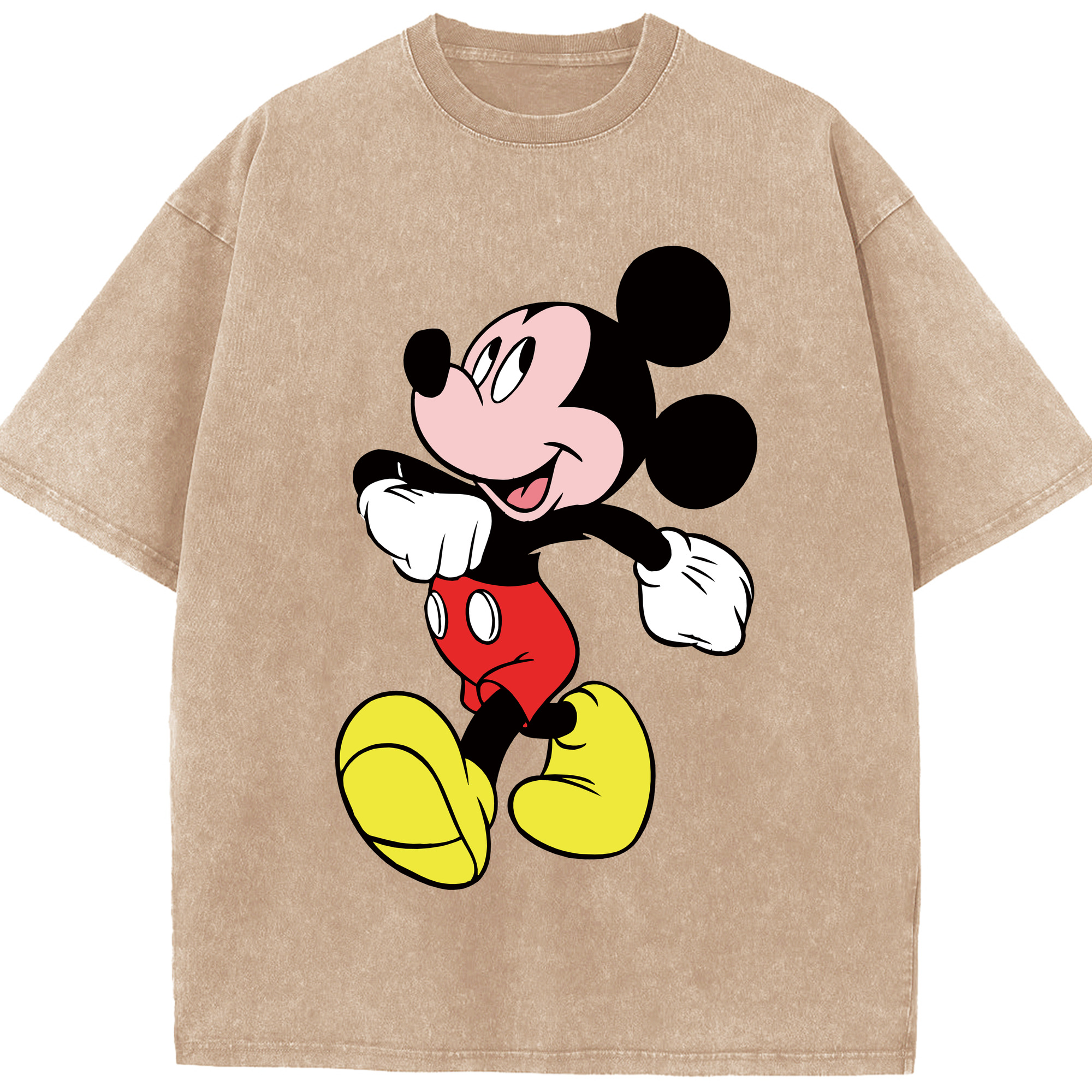 （画像用） ミッキーマウス Mickey Mouse 綿100% ヴィンテージ風 半袖Tシャツ（フロントプリント）