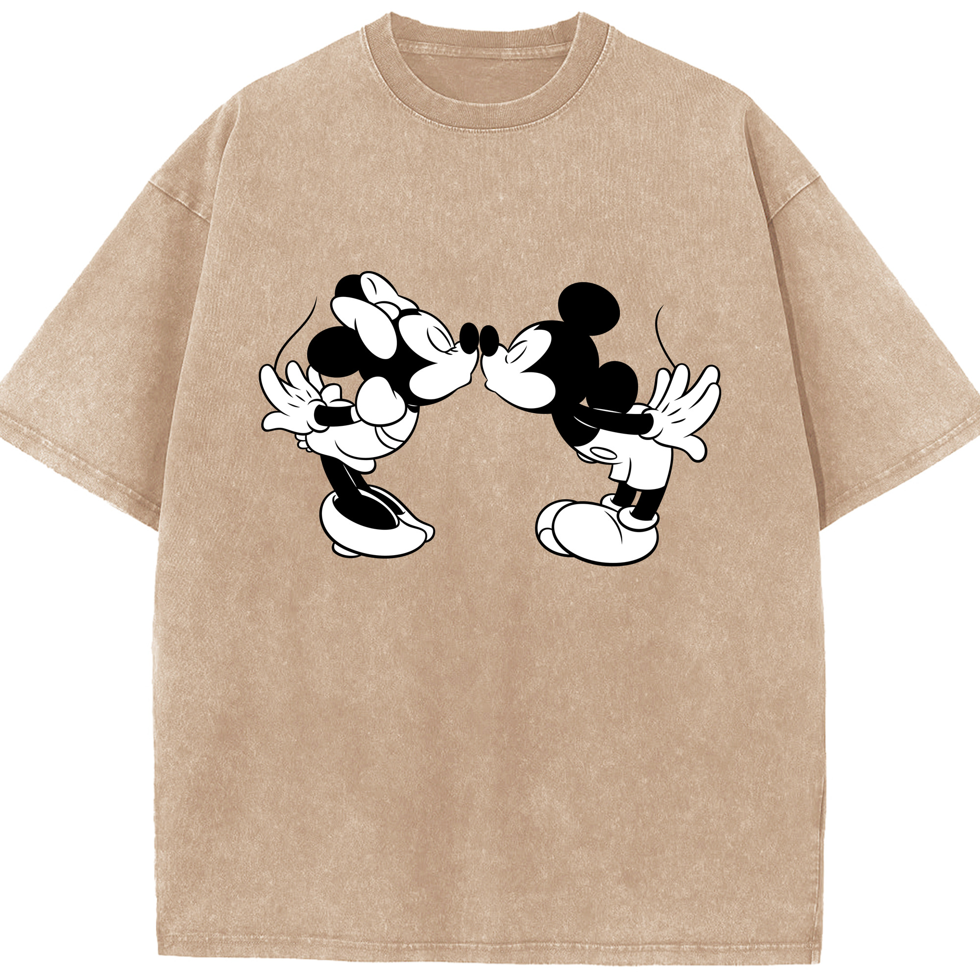 （画像用） ミッキーマウス Mickey Mouse 綿100% ヴィンテージ風 半袖Tシャツ（フロントプリント）
