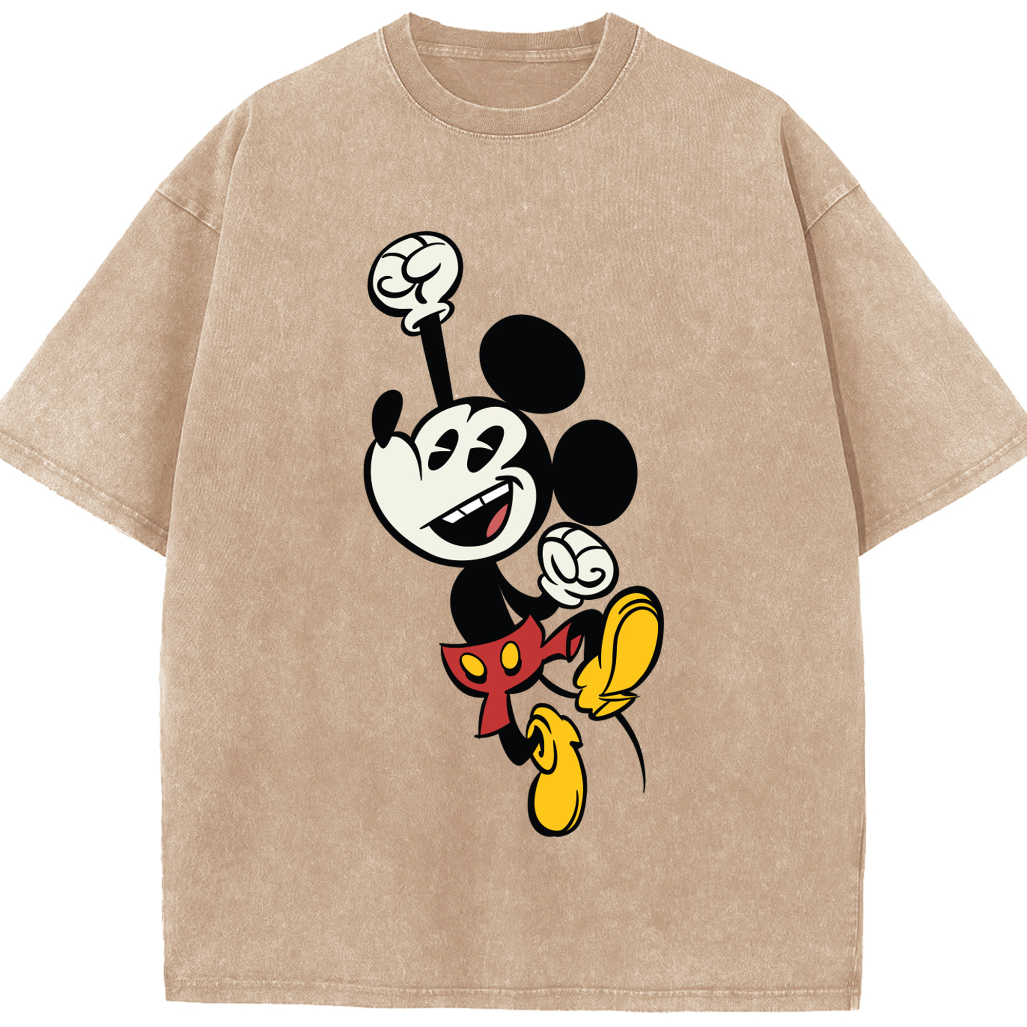 （画像用） ミッキーマウス Mickey Mouse 綿100% ヴィンテージ風 半袖Tシャツ（フロントプリント）