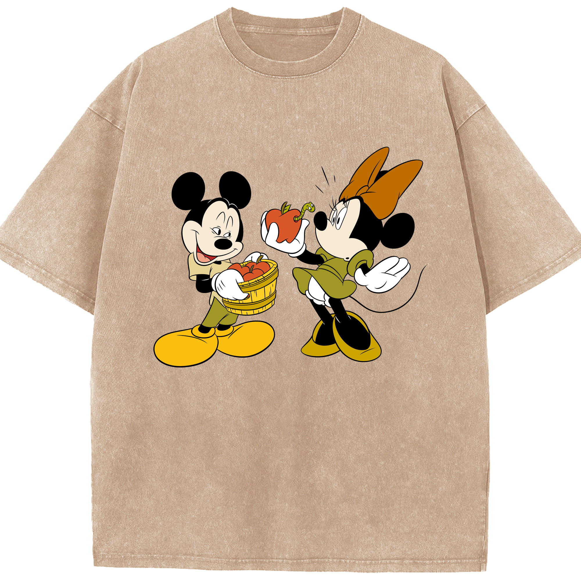（画像用） ミッキーマウス Mickey Mouse 綿100% ヴィンテージ風 半袖Tシャツ（フロントプリント）
