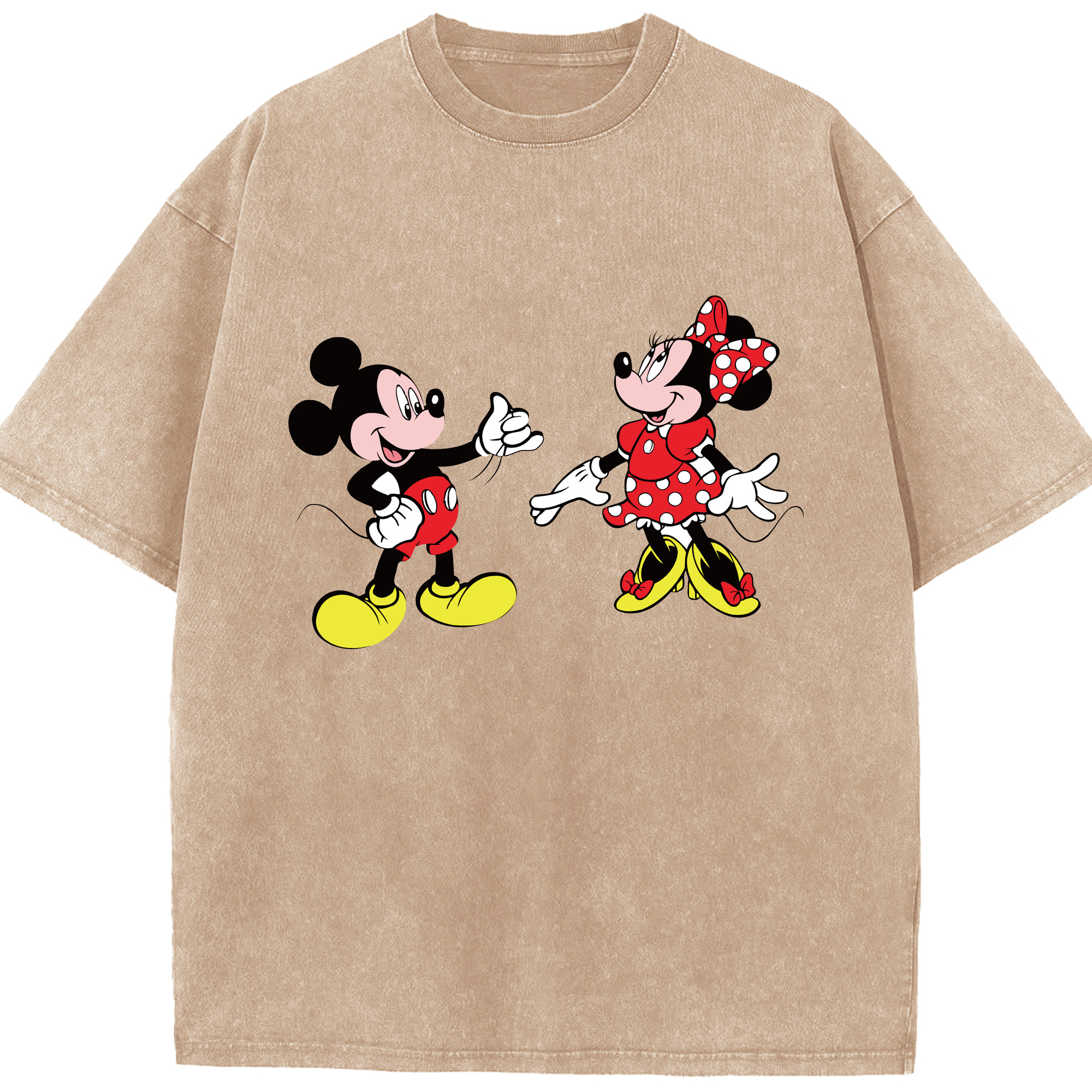 （画像用） ミッキーマウス Mickey Mouse 綿100% ヴィンテージ風 半袖Tシャツ（フロントプリント）
