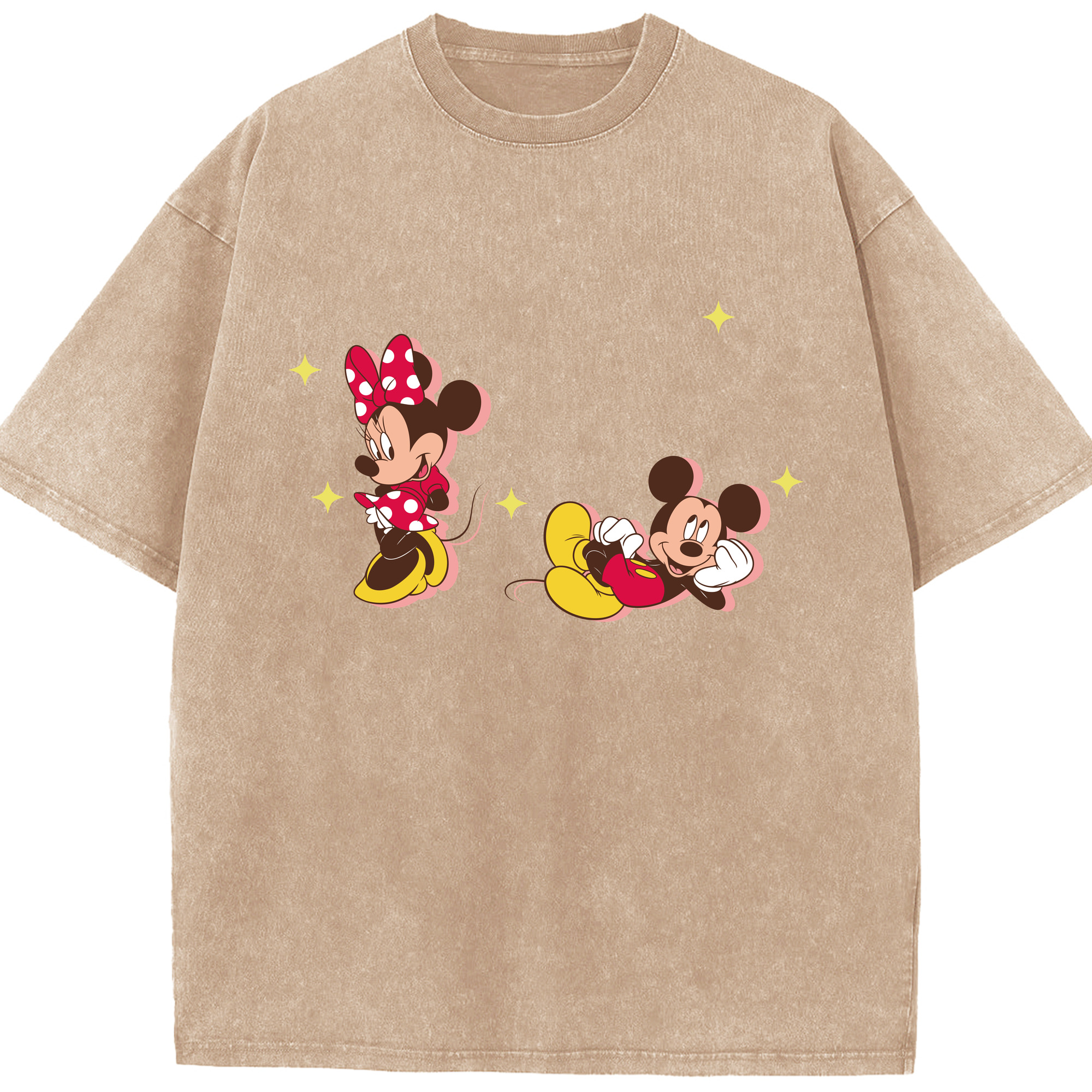 （画像用） ミッキーマウス Mickey Mouse 綿100% ヴィンテージ風 半袖Tシャツ（フロントプリント）