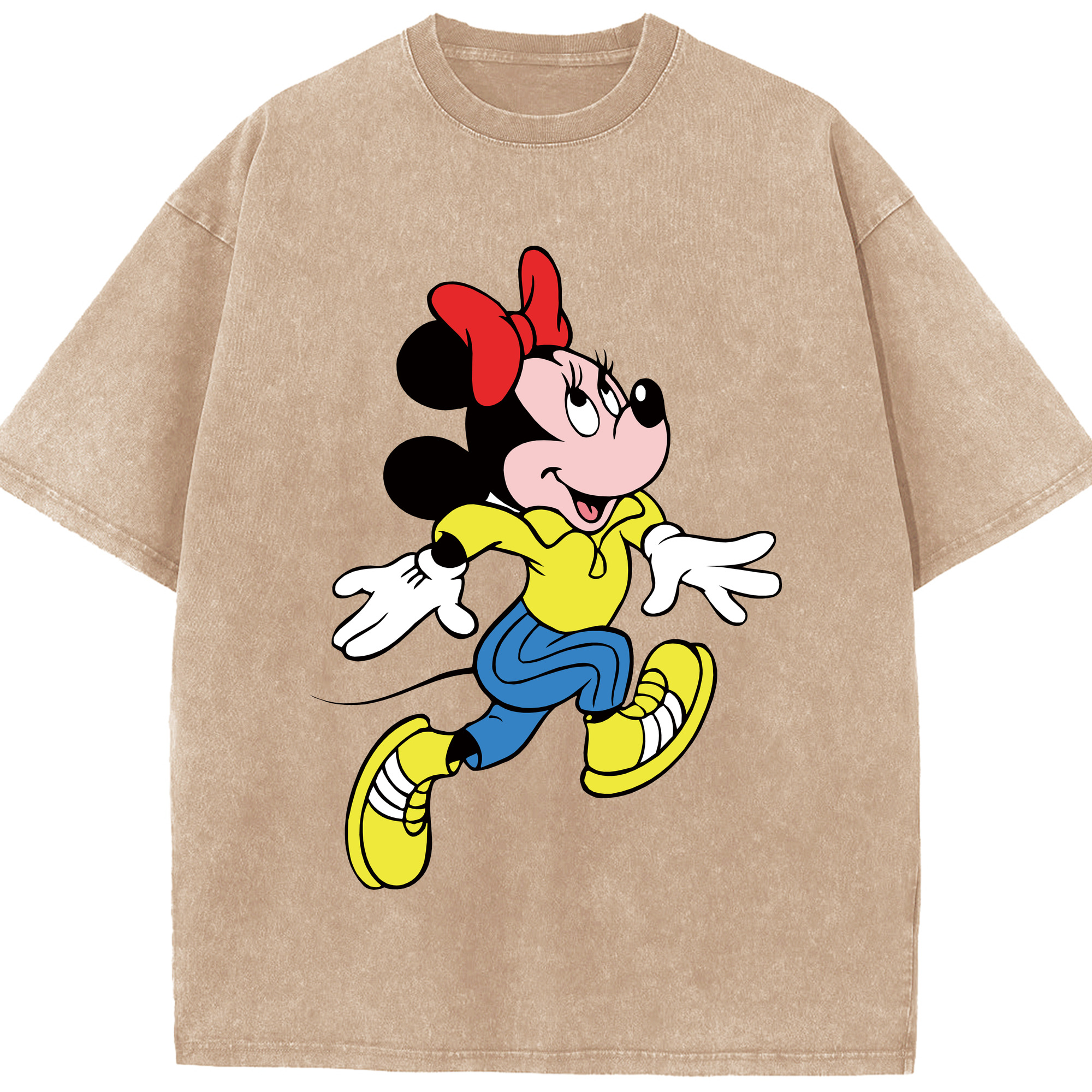（画像用） ミッキーマウス Mickey Mouse 綿100% ヴィンテージ風 半袖Tシャツ（フロントプリント）
