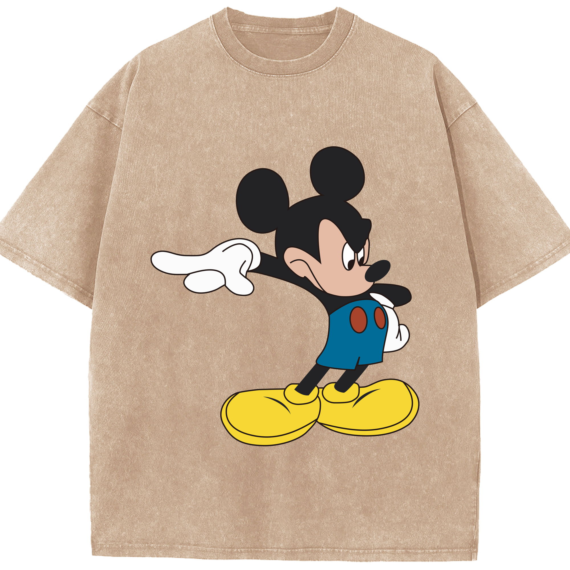 （画像用） ミッキーマウス Mickey Mouse 綿100% ヴィンテージ風 半袖Tシャツ（フロントプリント）