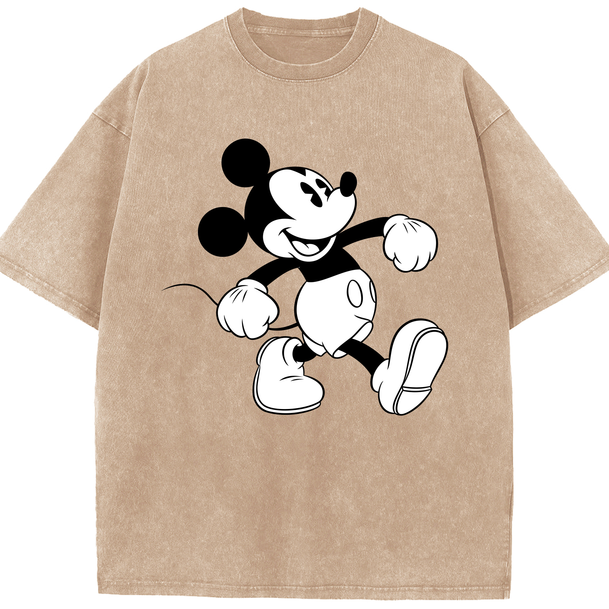 （画像用） ミッキーマウス Mickey Mouse 綿100% ヴィンテージ風 半袖Tシャツ（フロントプリント）