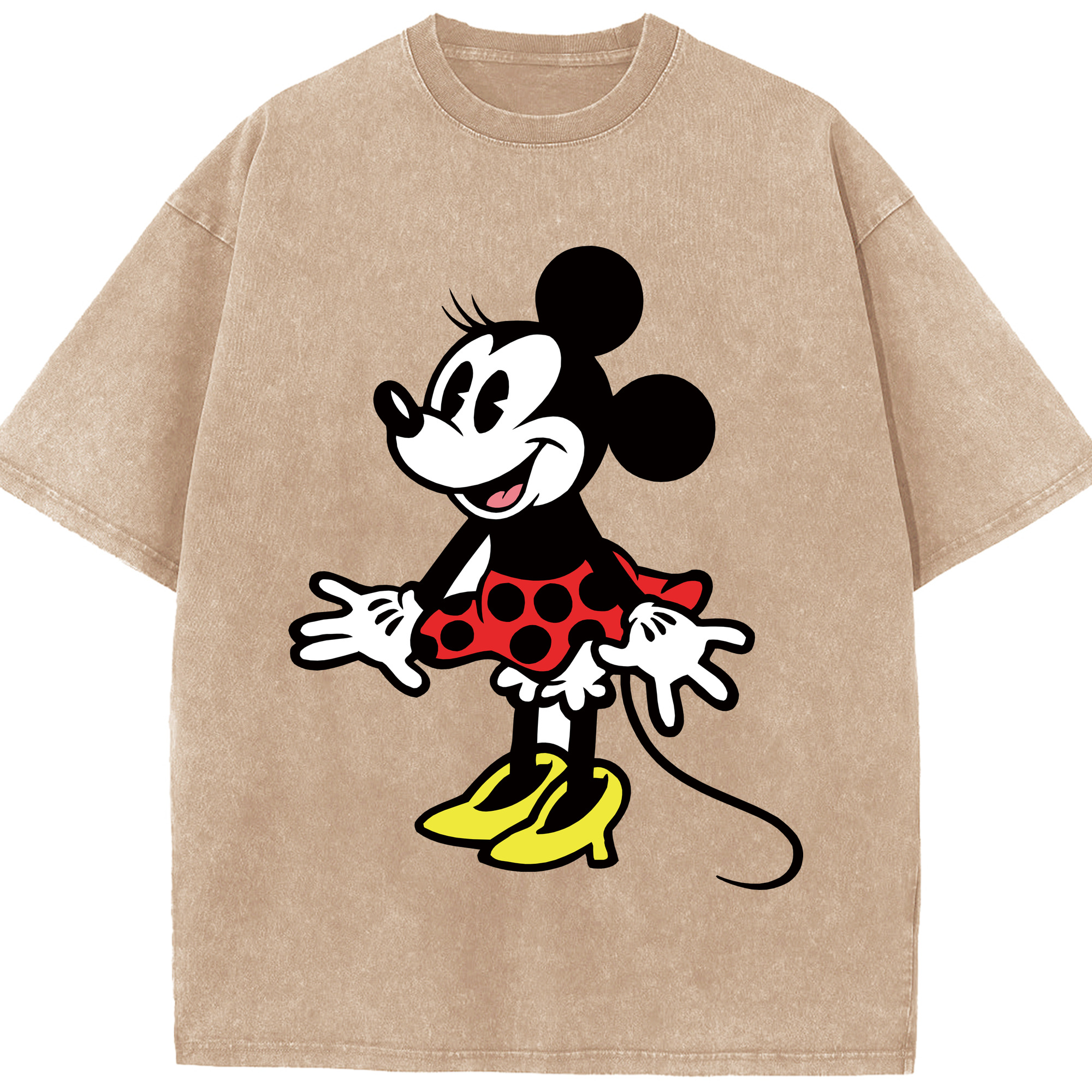 （画像用） ミッキーマウス Mickey Mouse 綿100% ヴィンテージ風 半袖Tシャツ（フロントプリント）
