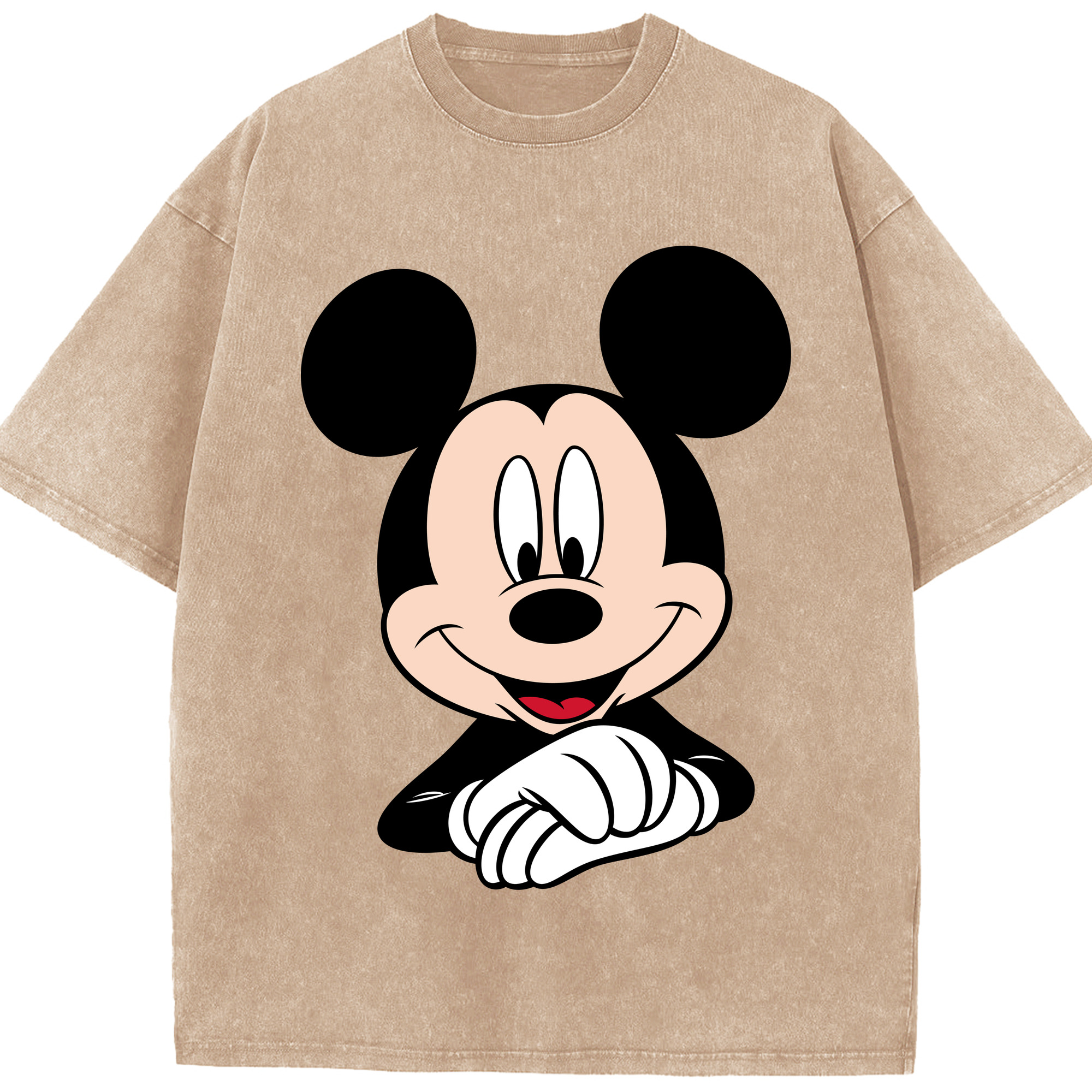（画像用） ミッキーマウス Mickey Mouse 綿100% ヴィンテージ風 半袖Tシャツ（フロントプリント）