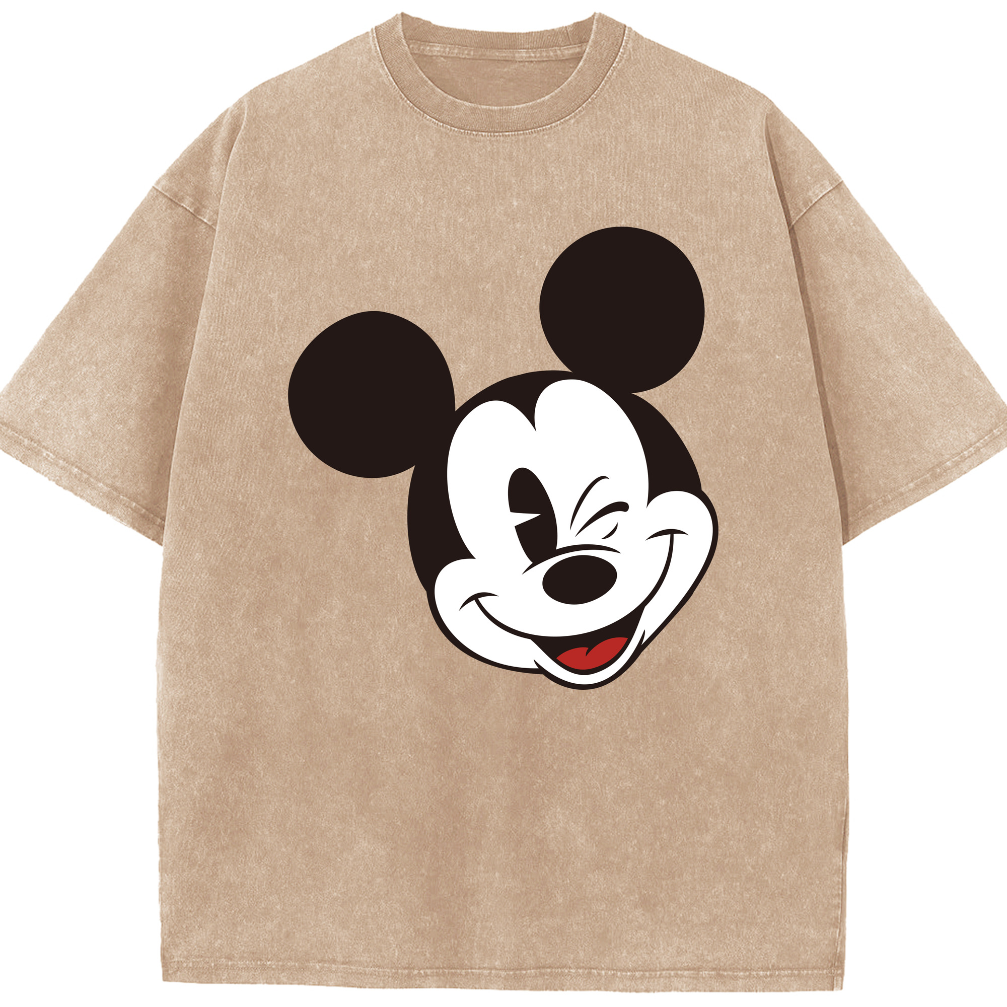 （画像用） ミッキーマウス Mickey Mouse 綿100% ヴィンテージ風 半袖Tシャツ（フロントプリント）