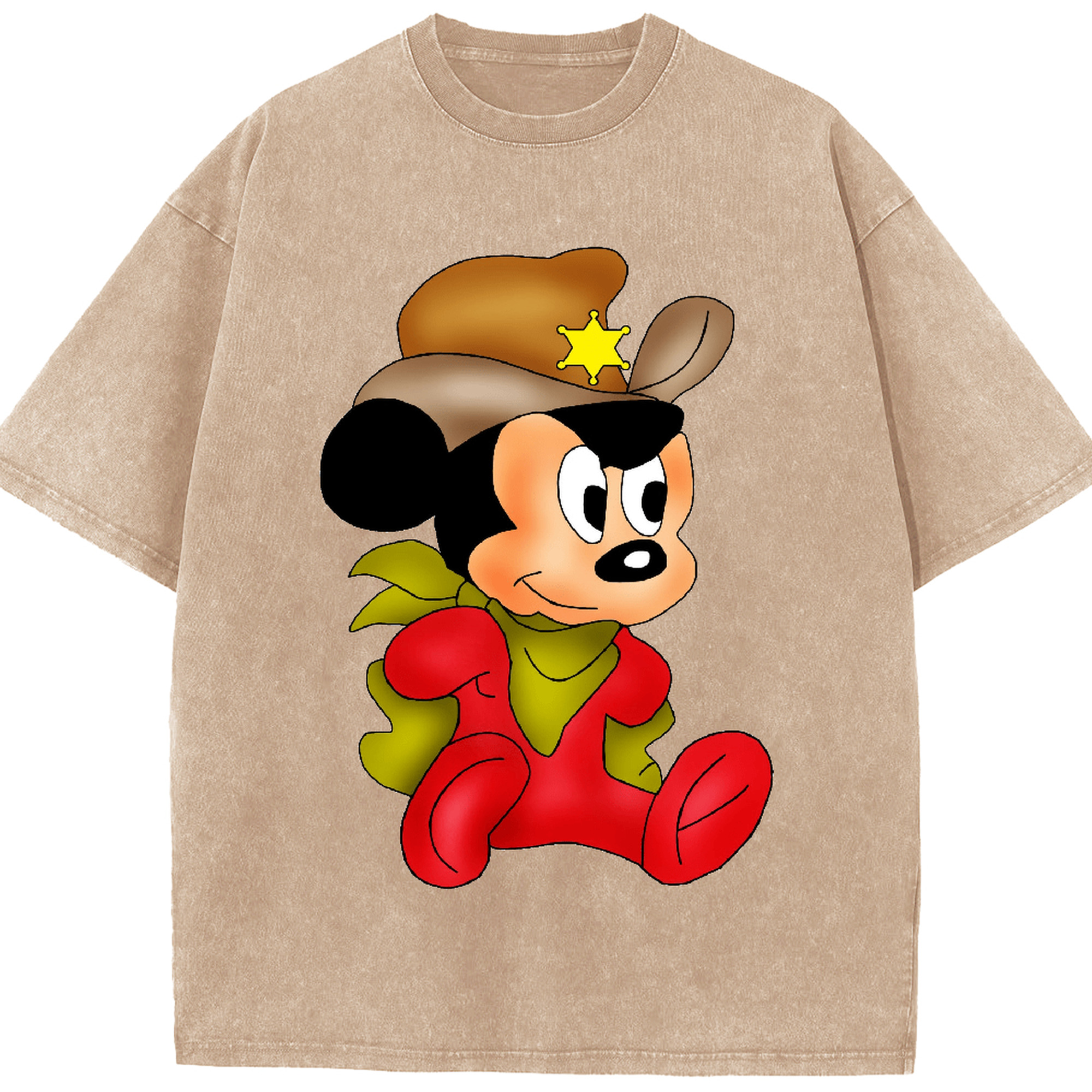 （画像用） ミッキーマウス Mickey Mouse 綿100% ヴィンテージ風 半袖Tシャツ（フロントプリント）