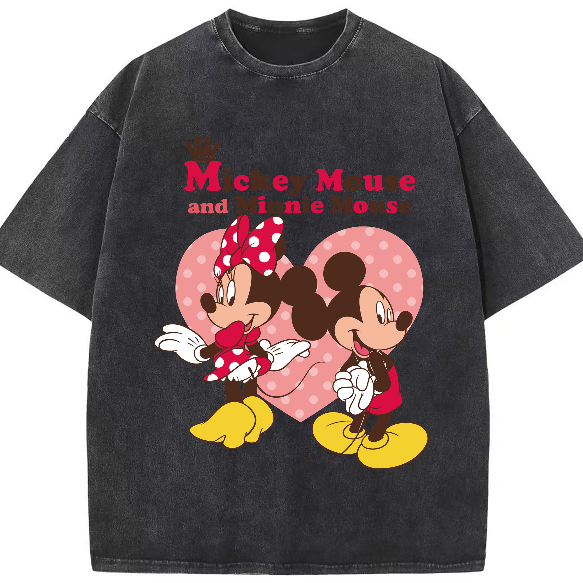 （画像用） ミッキーマウス Mickey Mouse 綿100% ヴィンテージ風 半袖Tシャツ（フロントプリント）