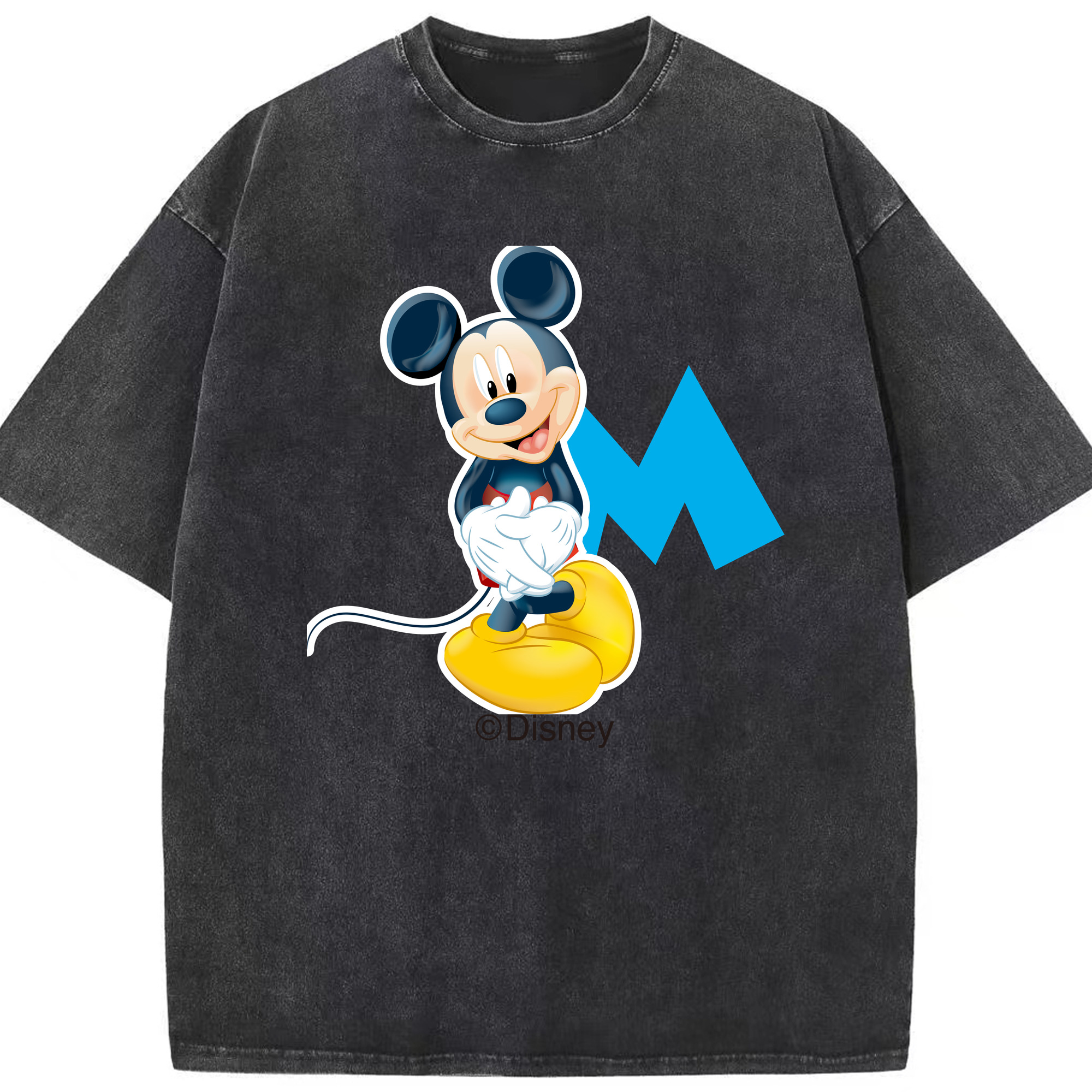 （画像用） ミッキーマウス Mickey Mouse 綿100% ヴィンテージ風 半袖Tシャツ（フロントプリント）