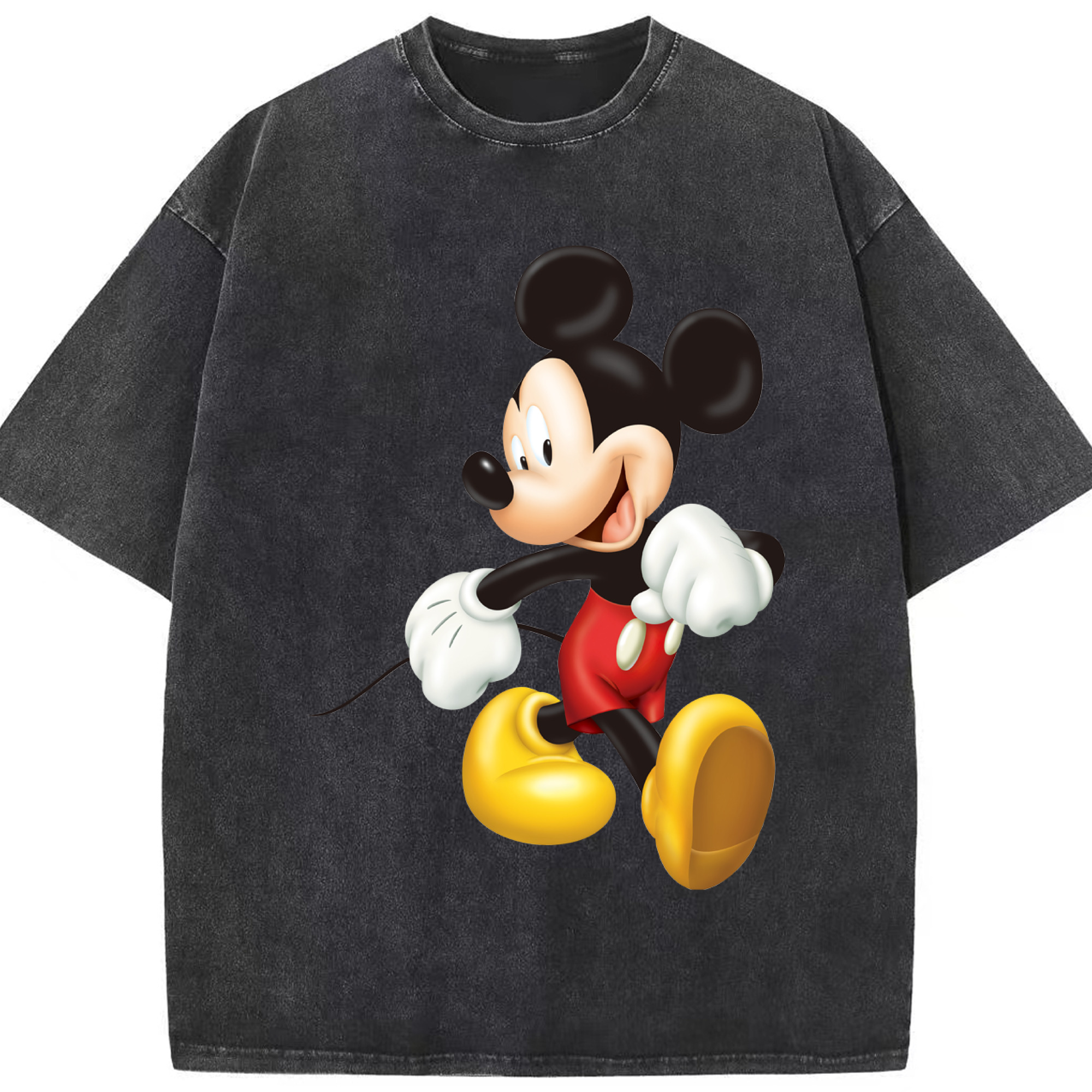 （画像用） ミッキーマウス Mickey Mouse 綿100% ヴィンテージ風 半袖Tシャツ（フロントプリント）